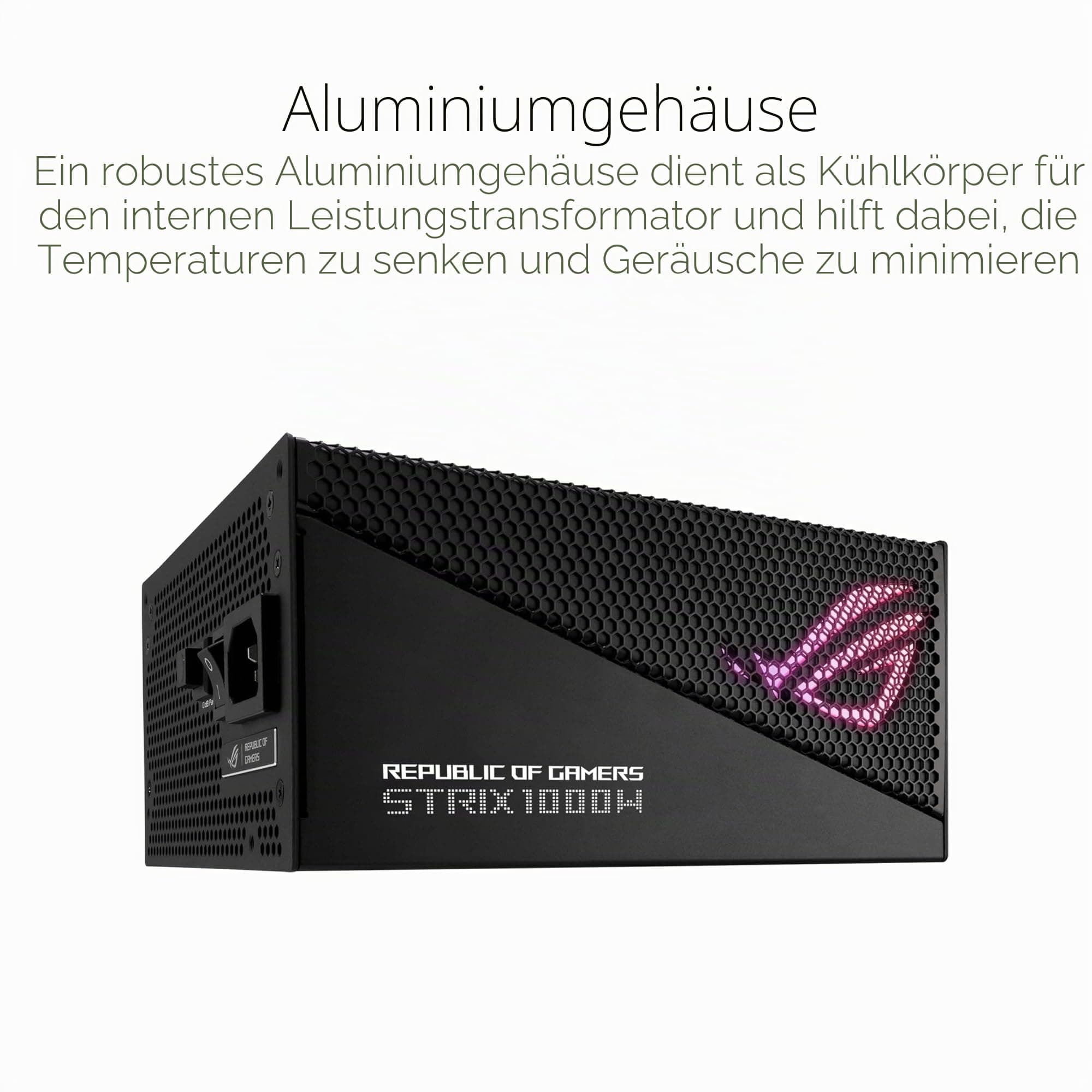 ASUS ROG Strix 1000W Gold Aura Edition RGB Netzteil (1000 Watt, Aura Sync RGB Belechtung, 80+ Gold Zertifizierung, Axial-Tech Lüfter, ATX 3.0 Kompatibel, PCIe 5.0 Ready) Bild 3