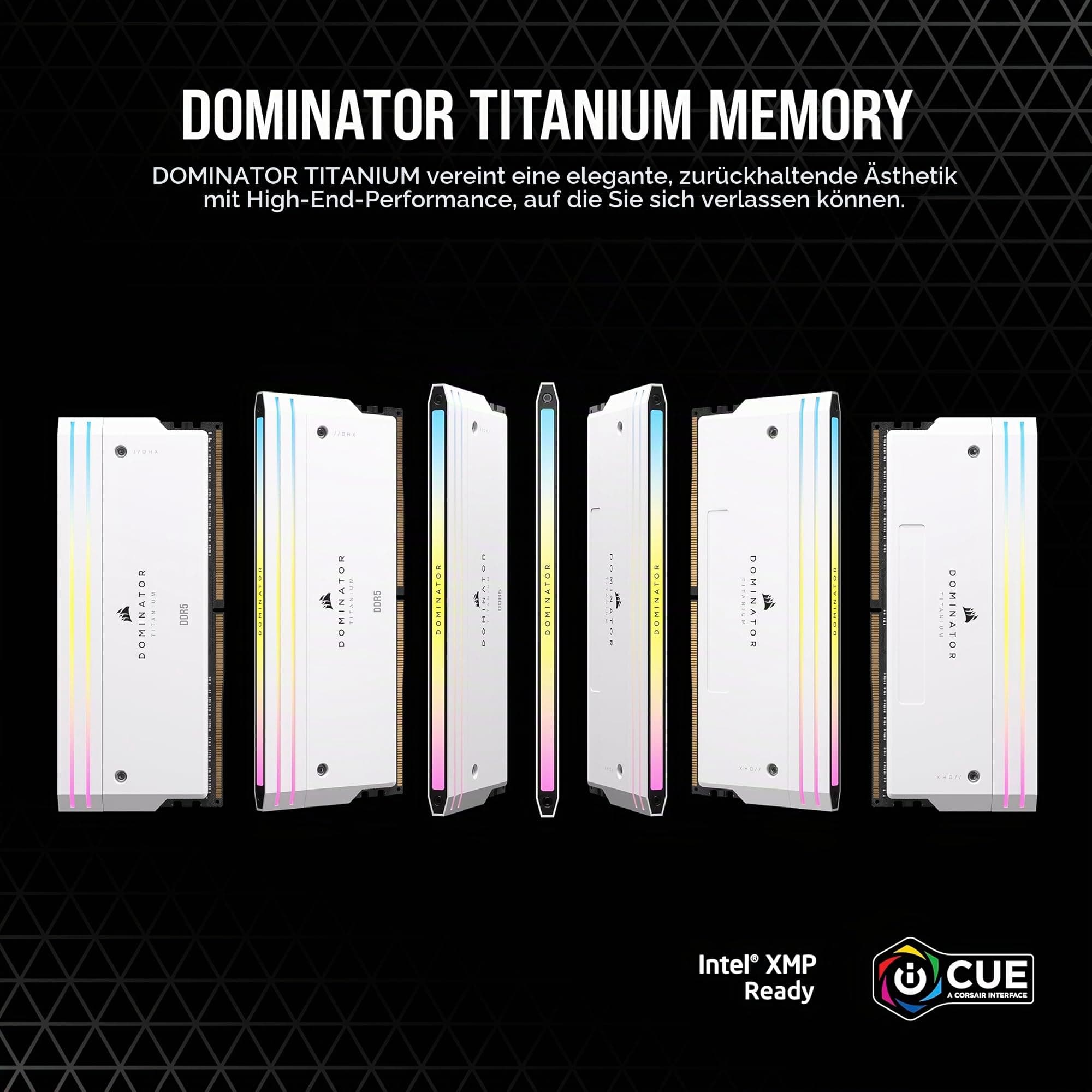 CORSAIR Dominator Titanium RGB DDR5 RAM 64GB (4x16GB) Bis zu 6400MHz CL32 Intel XMP 3.0 Desktop-Arbeitsspeicher – Weiß (CMP64GX5M4B6400C32W) Bild 3