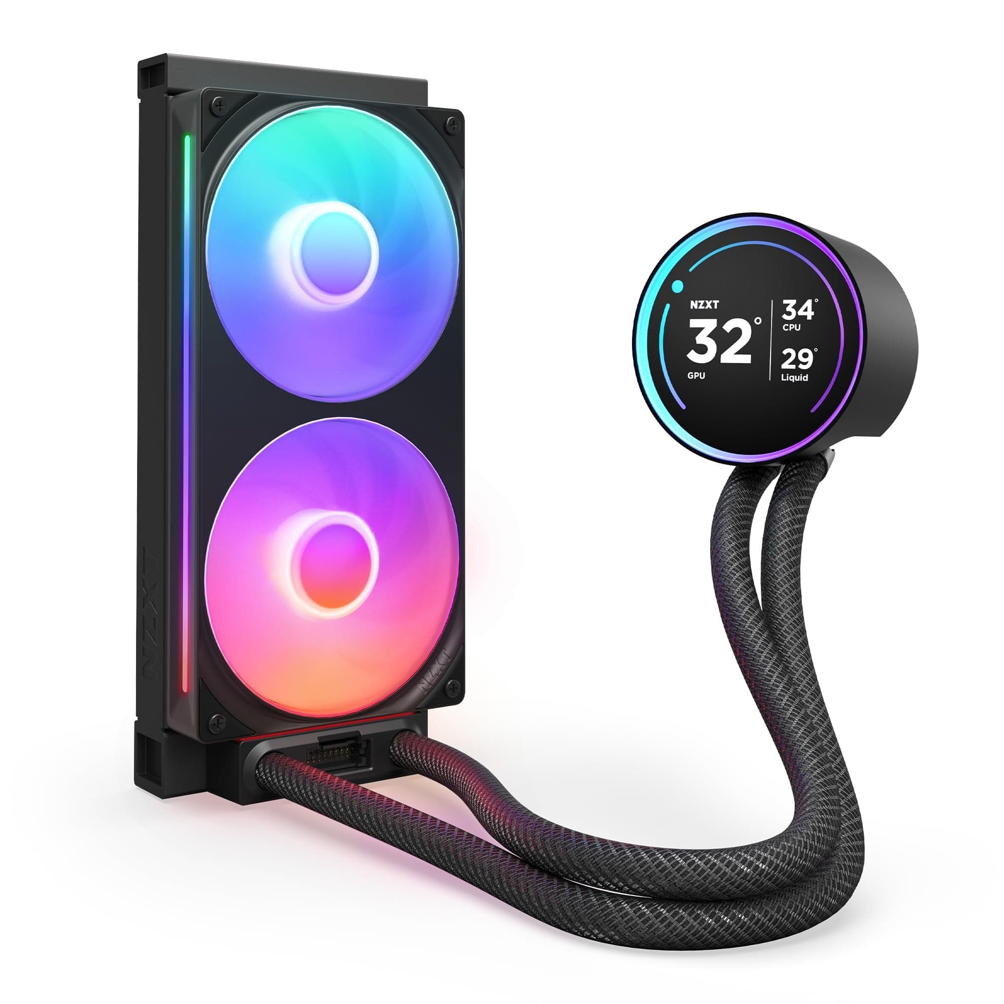 NZXT Kraken Elite 240 RGB – AIO CPU-Flüssigkeitskühler – Anpassbares LCD-Display – Hochleistungs-Lüfter – Kompatibel mit Intel® & AMD® Sockel – RL-KR24E-B2 – Schwarz Kraken Elite RGB 2024 240mm Schwarz Bild 7