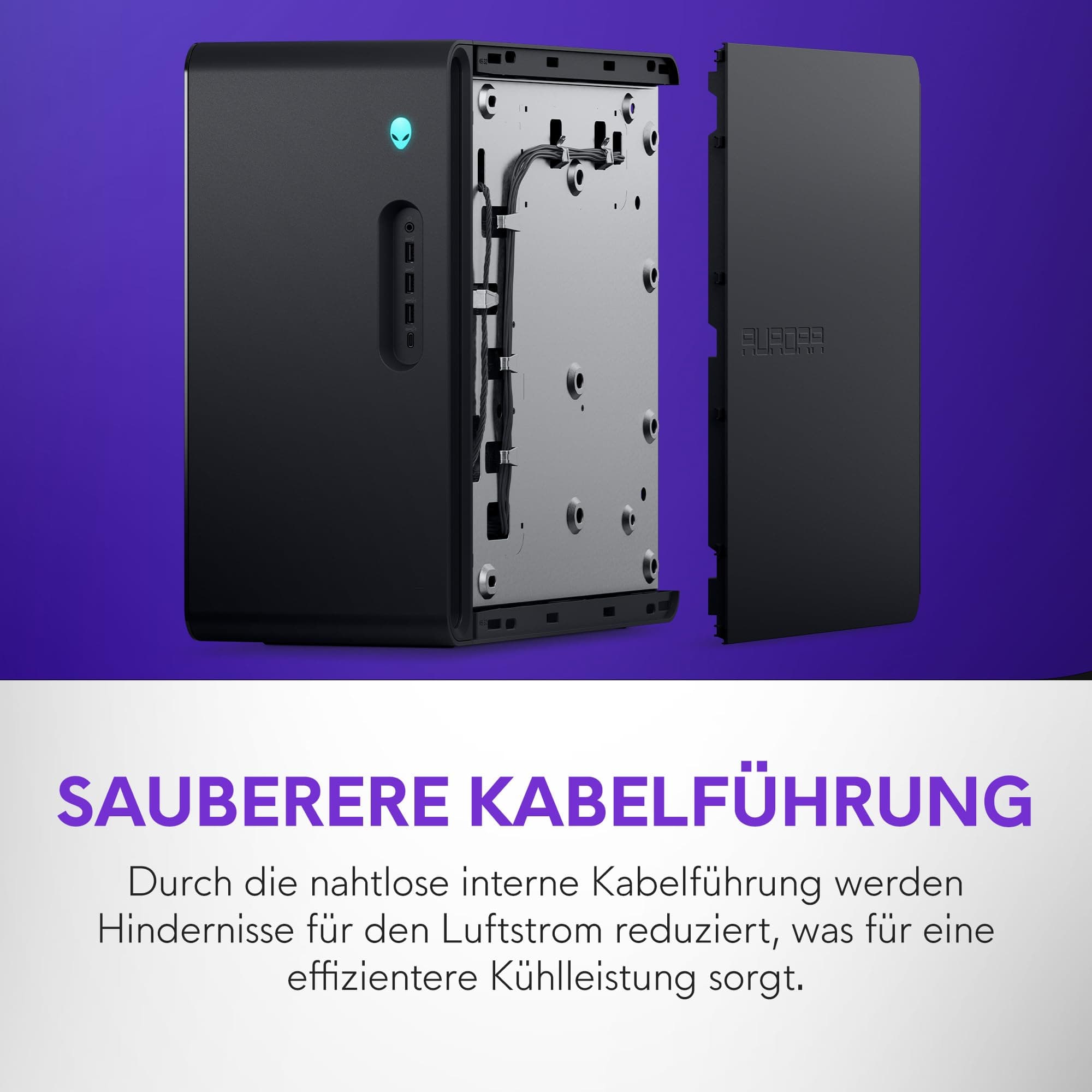 Alienware Aurora Gaming Desktop ACT1250 – Intel Core Ultra 7 265F, Nvidia GeForce RTX 5060 Ti, 16GB DDR5, 1TB SSD, Luftkühlung, Windows 11 Home, USB-C, Klare Seitenwand, 500W PSU – Basalt Black Intel Core Ultra 7 265F 16 GB 1 TB NVIDIA RTX 5060Ti Bild 4