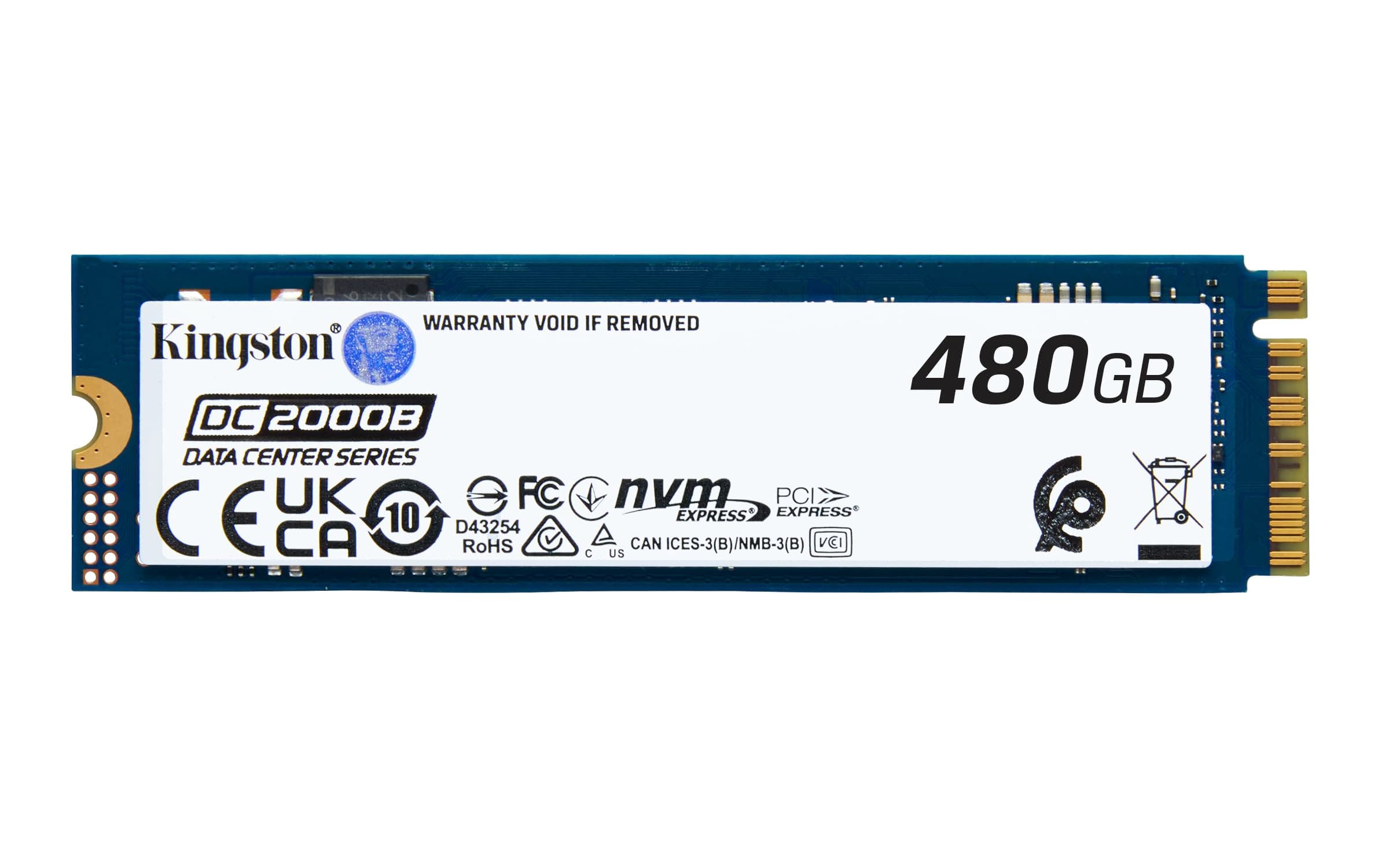 Kingston Data Center DC2000B PCIe 4.0 NVMe M.2 2280 480GB Enterprise SSD (Heatsink) - SEDC2000BM8/480G Bild 2