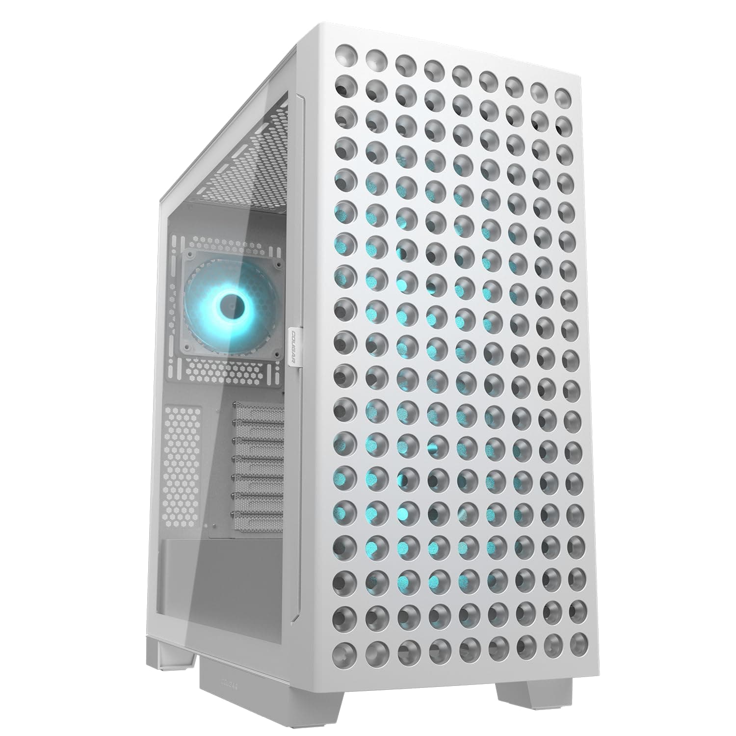 Cougar Airface ECO RGB Mid Tower Gaming Chassis: Kegelförmige Lüftungsschlitze, vorinstallierte 2 x Frontlüfter, 180 mm PWM Kühllüfter, Schnellschiebe-Staubfilter, modularer Front-I/O, vertikaler Bild 2