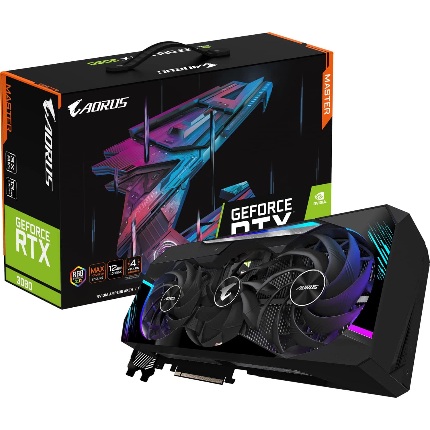 Gigabyte AORUS GeForce RTX 3080 Master 12GB Grafikkarte, GV-N3080AORUS M-12GD, Schwarz Bild 2