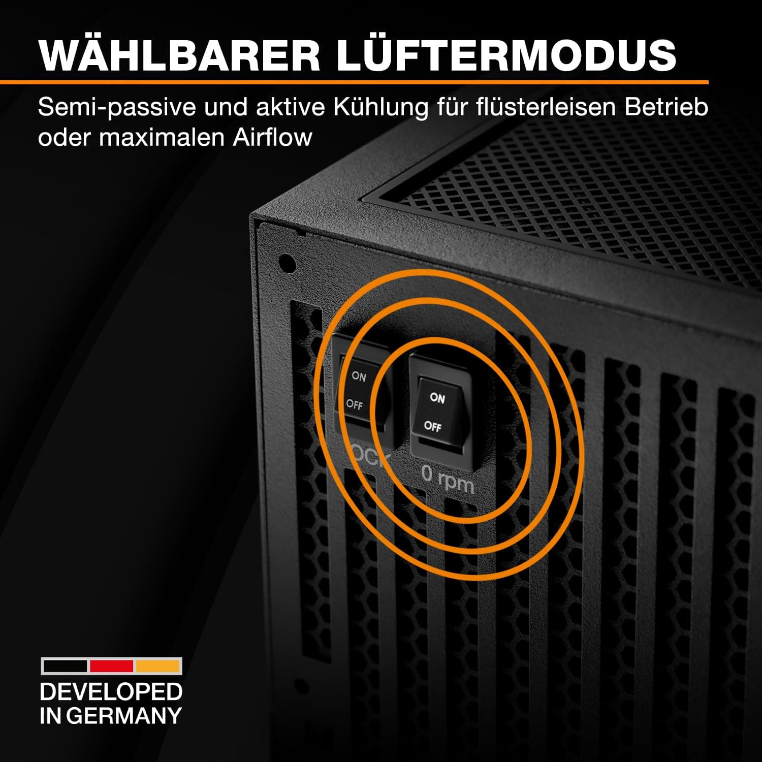 be quiet! Dark Power 14 1200W, ATX 3.1, 80 PLUS® Titanium, modulares Netzteil, Aktive und semi-passive Kühlung, PCIe 5.1, PCIe 5.0 & PCIe 4.0 Grafikkarten, 12V-2x6 Kabel enthalten, Silent Wings-Lüfter Bild 7