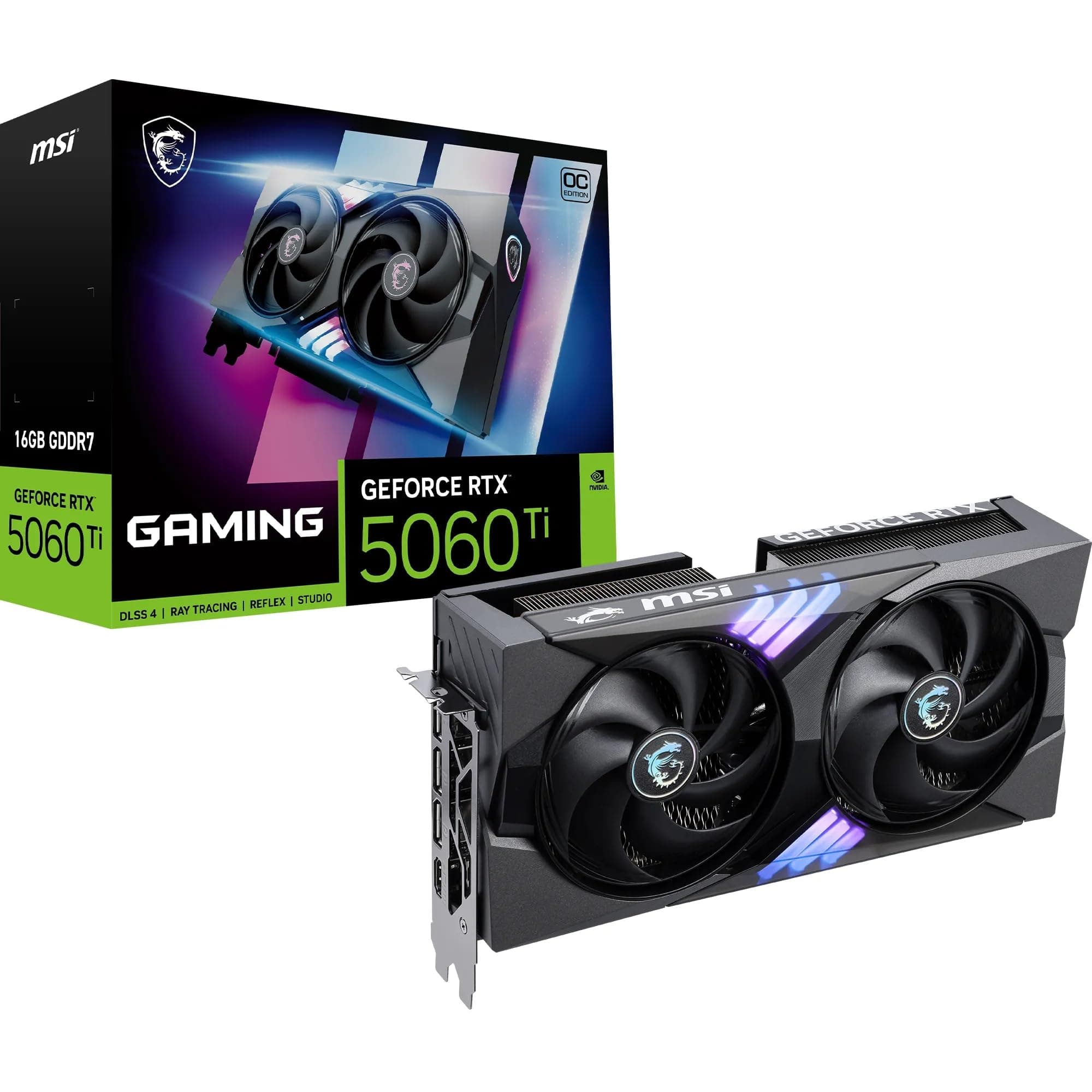MSI GeForce RTX 5060 Ti 16G Gaming OC - 16GB GDDR7 (28Gbps/128-bit), PCIe 5, Boost: 2647 MHz, HDMI 2.1b, DisplayPort 2.1b Bild 2