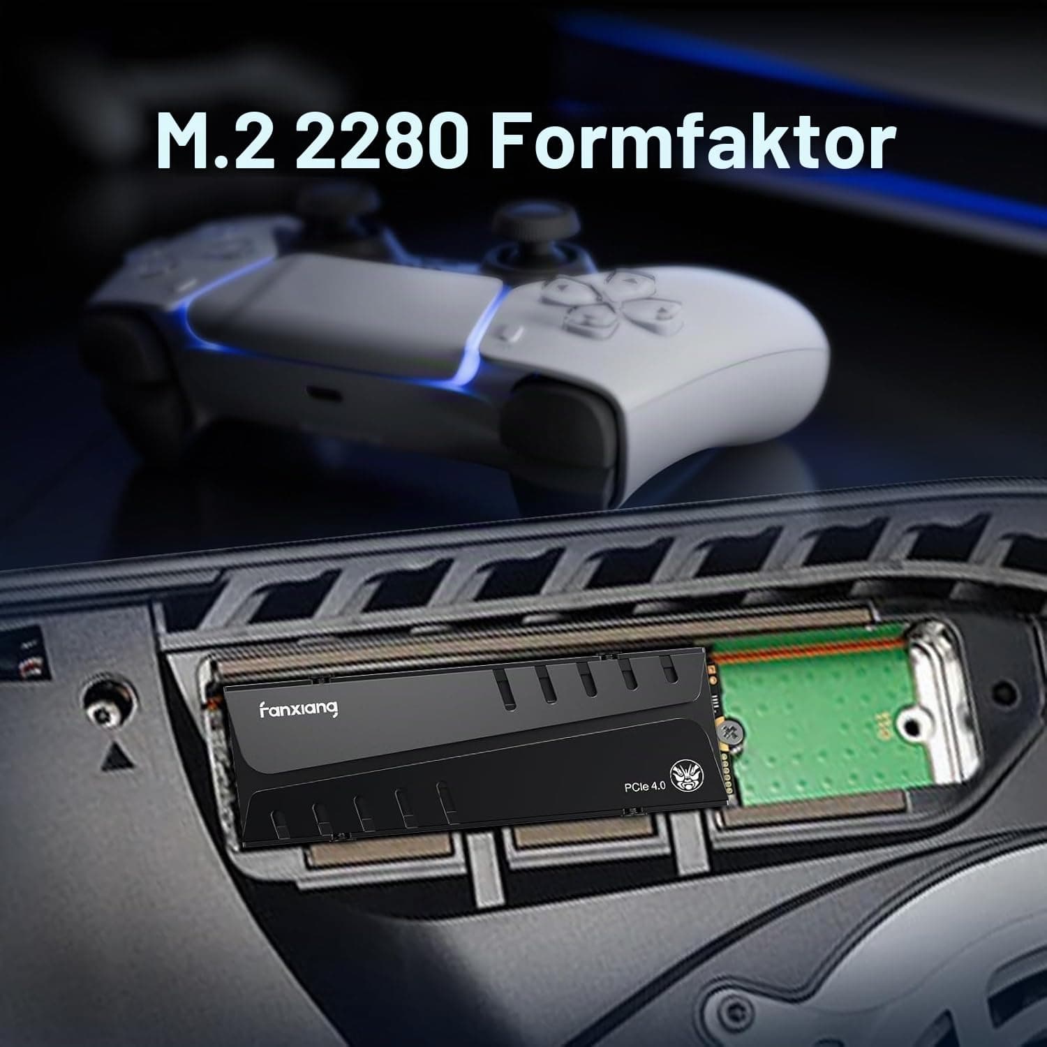 fanxiang M2 SSD 500GB Nvme M.2 2280 Interne SSD Festplatte PCIe 4.0 DRAM mit Kühlkörper, 7300MB/s Lesen, 3700MB/s Schreiben, für Gaming, Programme, Videoschnitt (S770) Bild 7
