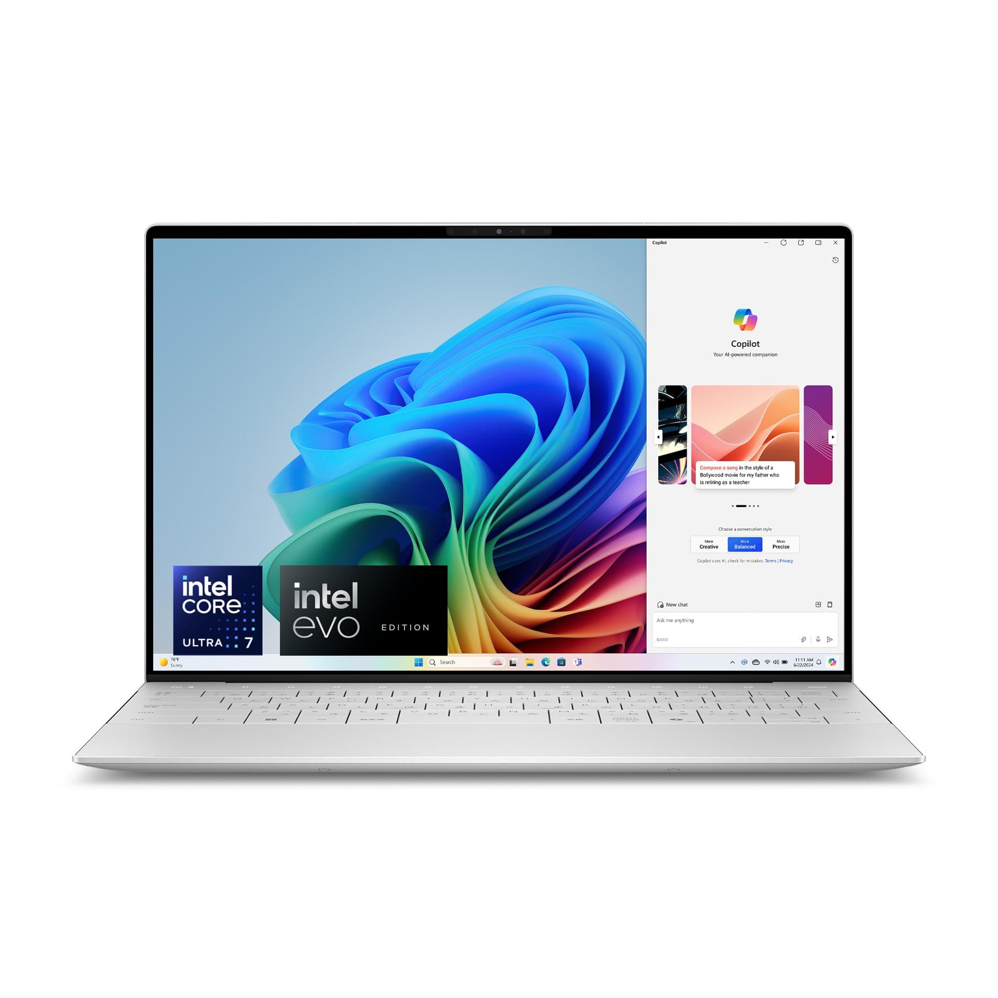 Dell XPS 13 (9350) Laptop Copilot+ PC 13.4 Inch FHD+ 120Hz, Intel Core Ultra 7 Series 2 Intel - Evo Edition, Intel Arc, 32GB RAM, 1TB SSD, Windows 11 Home, German QWERTZ Backlit Keyboard, Platinum Core Ultra 7 258V 32GB Windows 11 Home