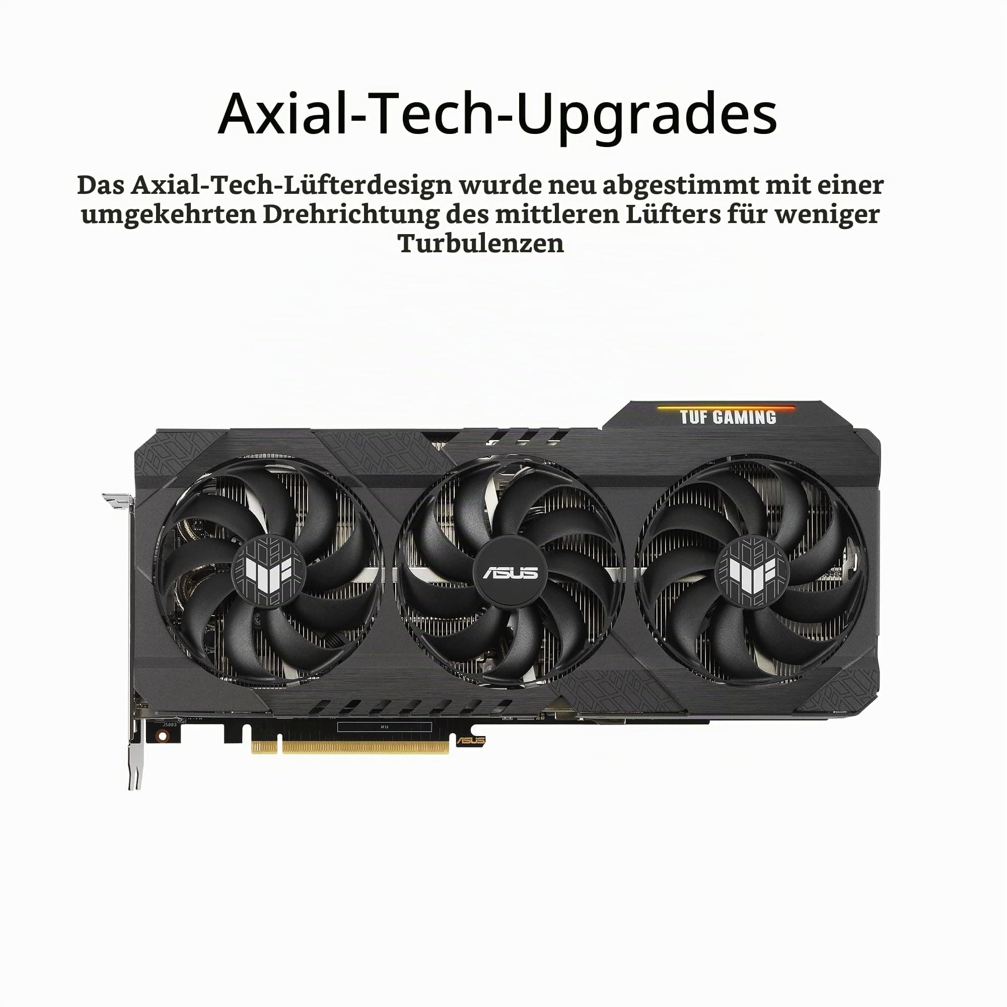 ASUS TUF GeForce RTX 3080 OC Edition 12GB Gaming Grafikkarte (LHR (Lite Hash Rate), Nvidia Ampere, PCIe 4.0, DLSS, Raytracing, GDDR6X Speicher, HDMI 2.1, DisplayPort 1.4a, TUF-RTX3080-O12G-GAMING) Bild 3