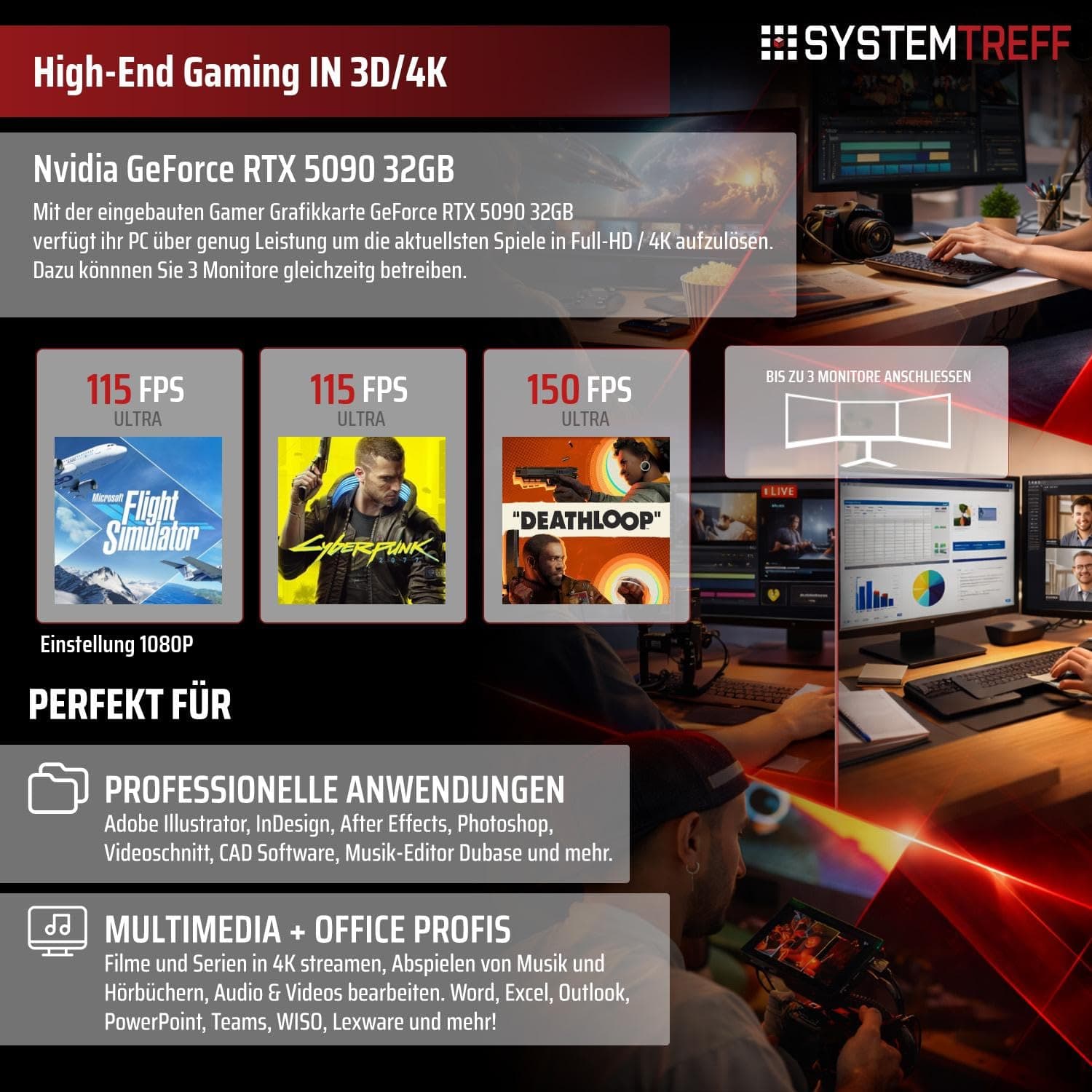 SYSTEMTREFF High-End Gaming PC weiß AMD Ryzen 7 9800X3D 8x5.2GHz | Nvidia RTX 5090 32GB | 2TB M.2 NVMe | 32GB DDR5 RAM | Windows 11 | Desktop Computer Rechner für Gamer, Zocker & Streamer Bild 5