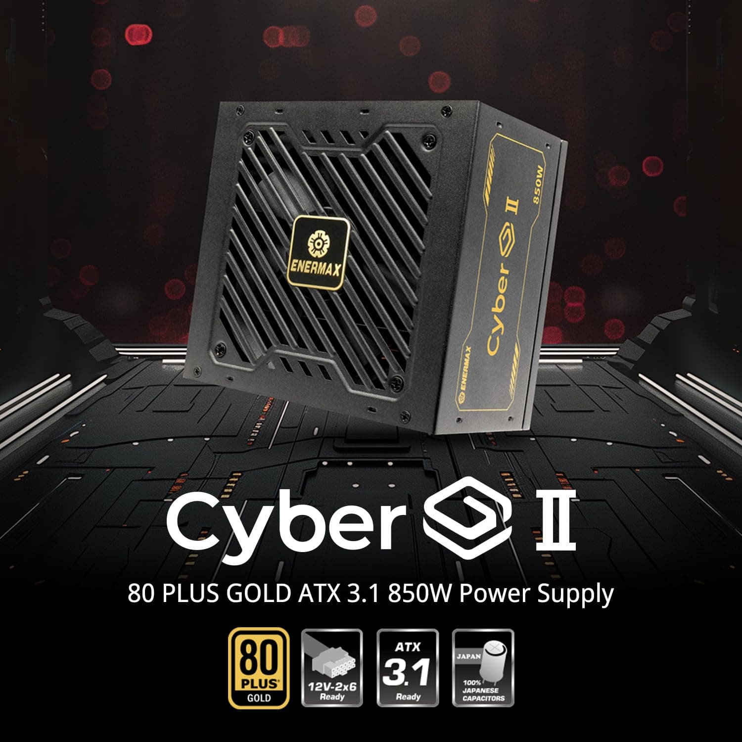 Enermax CYBERG II 650 Watt | Nicht-modulares ATX 3.1-Netzteil | 2X PCIe (6+2) |80 Plus Gold |geräuscharmer 120mm SB-Lüfter | 105°C jap. Kondensatoren |ERV650G-AHG-NAC CYBERG II 650W Bild 3