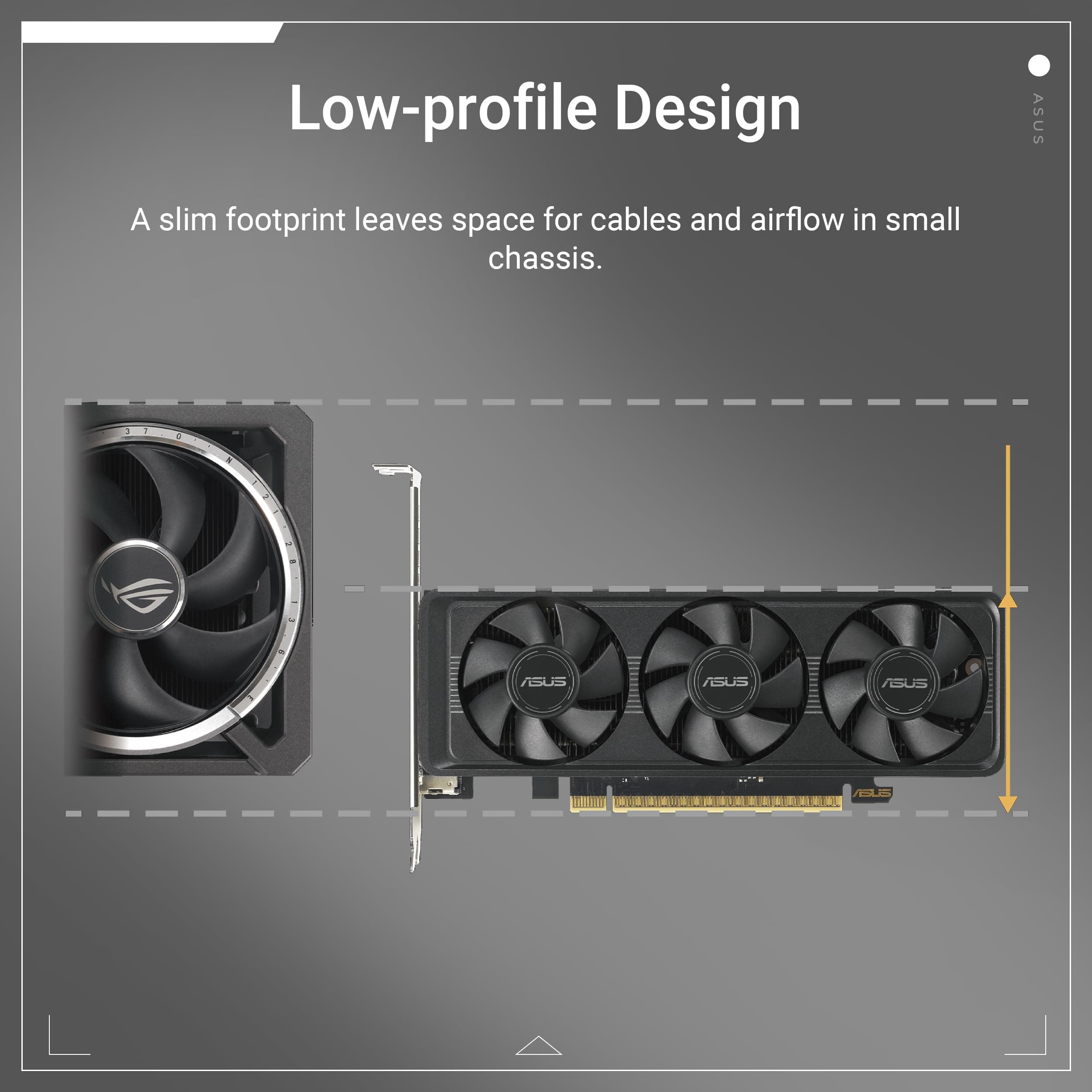 ASUS GeForce RTX 5060 LP BRK 8GB GDDR7 OC Edition Low Profile Gaming Grafikkarte (NVIDIA Blackwell Architektur FP4 und DLSS 4, PCIe 5.0, 2X HDMI 2.1, 1x DisplayPort 2.1a, RTX5060-O8G-LP-BRK) Bild 3