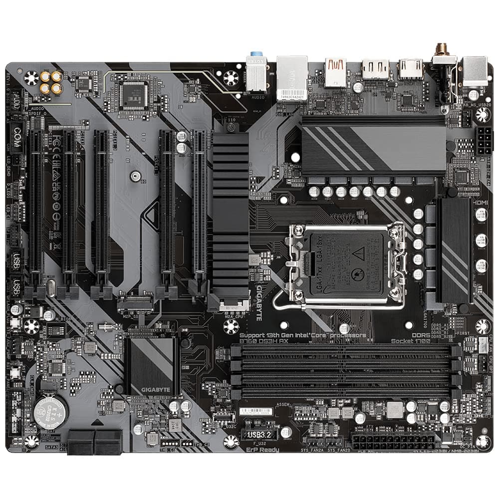 GIGABYTE B760 DS3H AX Mainboard - Unterstützt Intel Core Prozessoren der 14. Generation, 8+2+1 Phasen digitales VRM, bis zu 7600MHz DDR5 (OC), 2X PCIe 4.0 M.2, Wi-Fi 6E, GbE LAN, USB 3.2 Gen 2x2 Bild 7