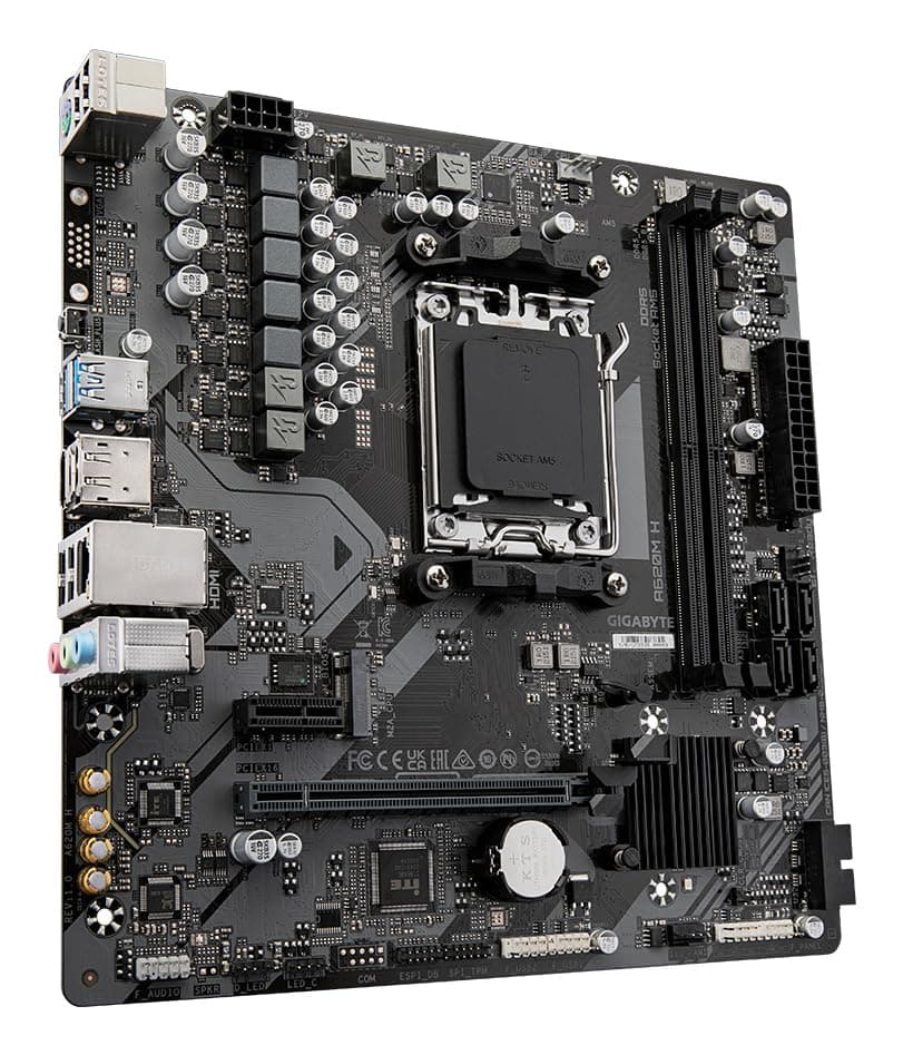 GIGABYTE A620M H Motherboard - Unterstützt AMD Ryzen 8000 CPUs, 5+2+2 Phasen Digital VRM, bis zu 7200MHz DDR5 (OC), 1xPCIe 4.0 M.2, GbE LAN, USB 3.2 Gen 1 Bild 4