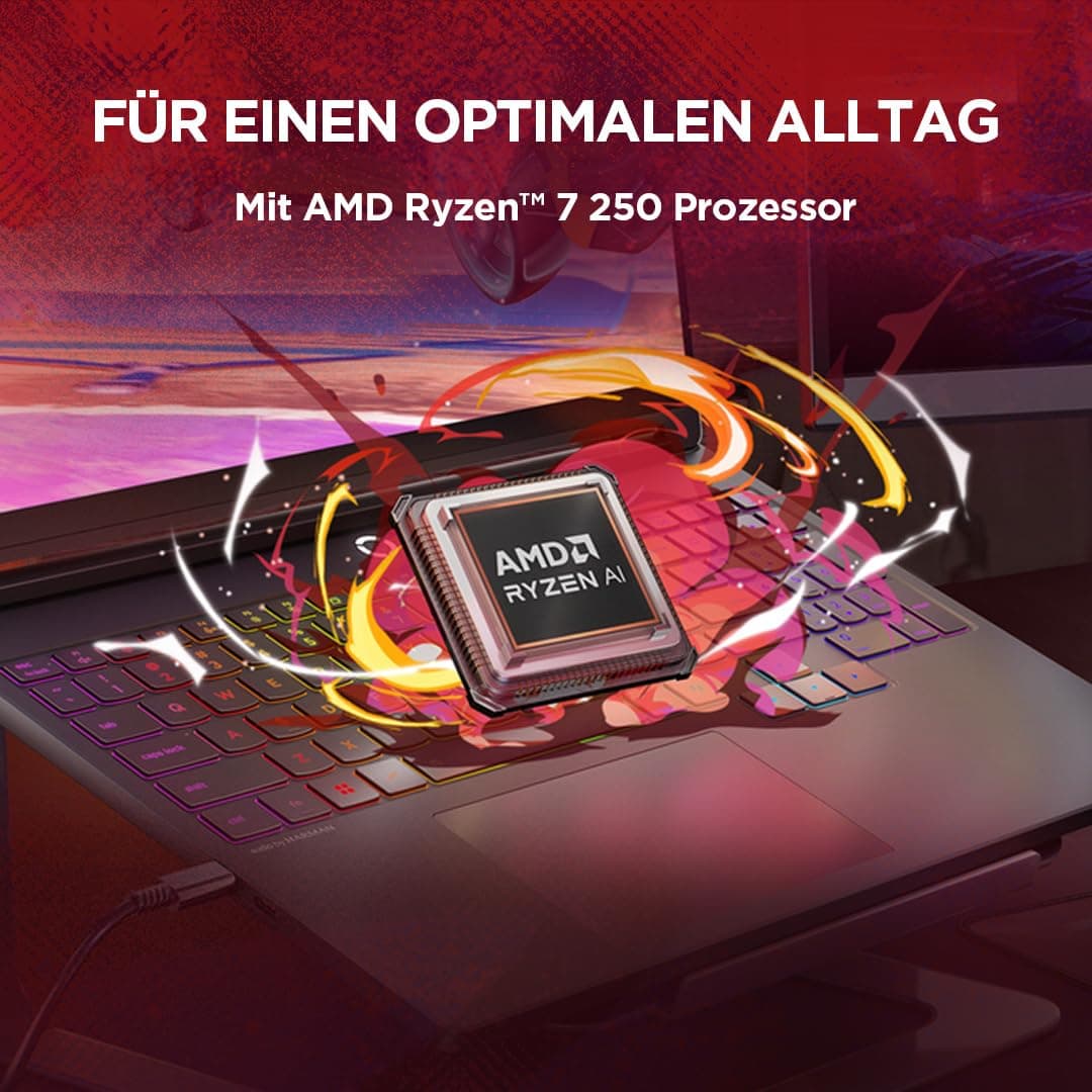 Lenovo Legion 5 Gaming AI Laptop | 15.3" WQXGA OLED 165Hz Display | AMD Ryzen 7 250 | 32GB RAM | 1TB SSD | NVIDIA GeForce RTX 5060 | Windows 11 | QWERTZ | Schwarz | 3 Monate GamePass Bild 5