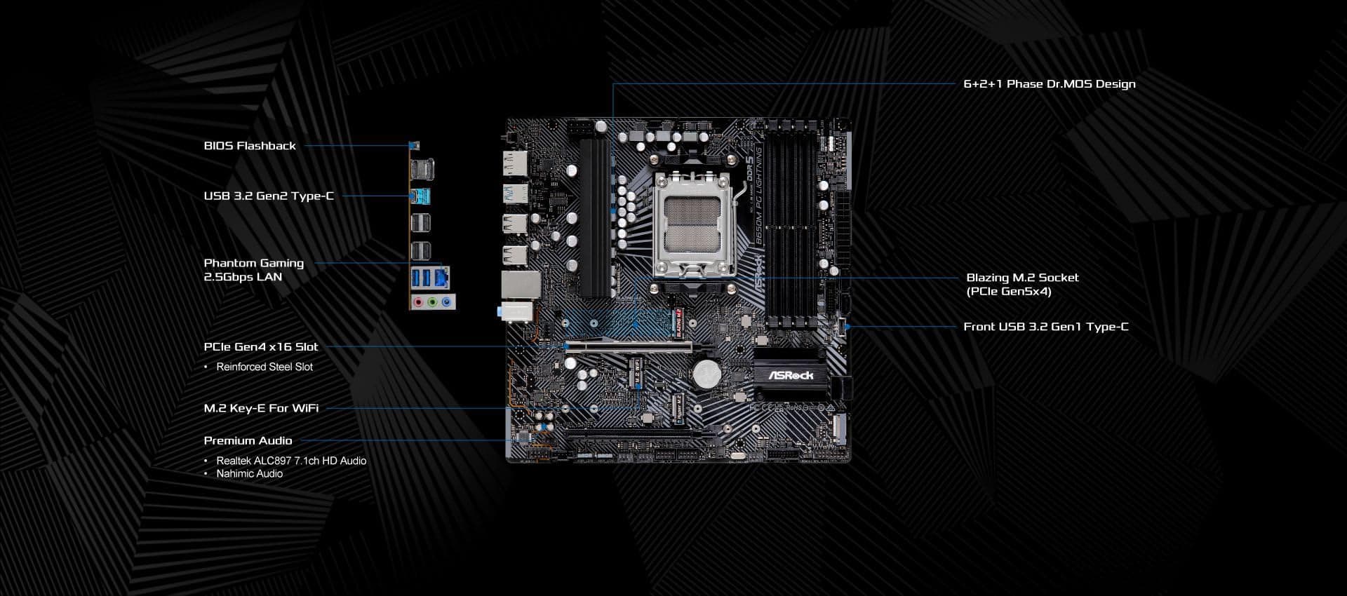 ASROCK B650M PG Lightning AM5 mATX DDR5 Bild 5