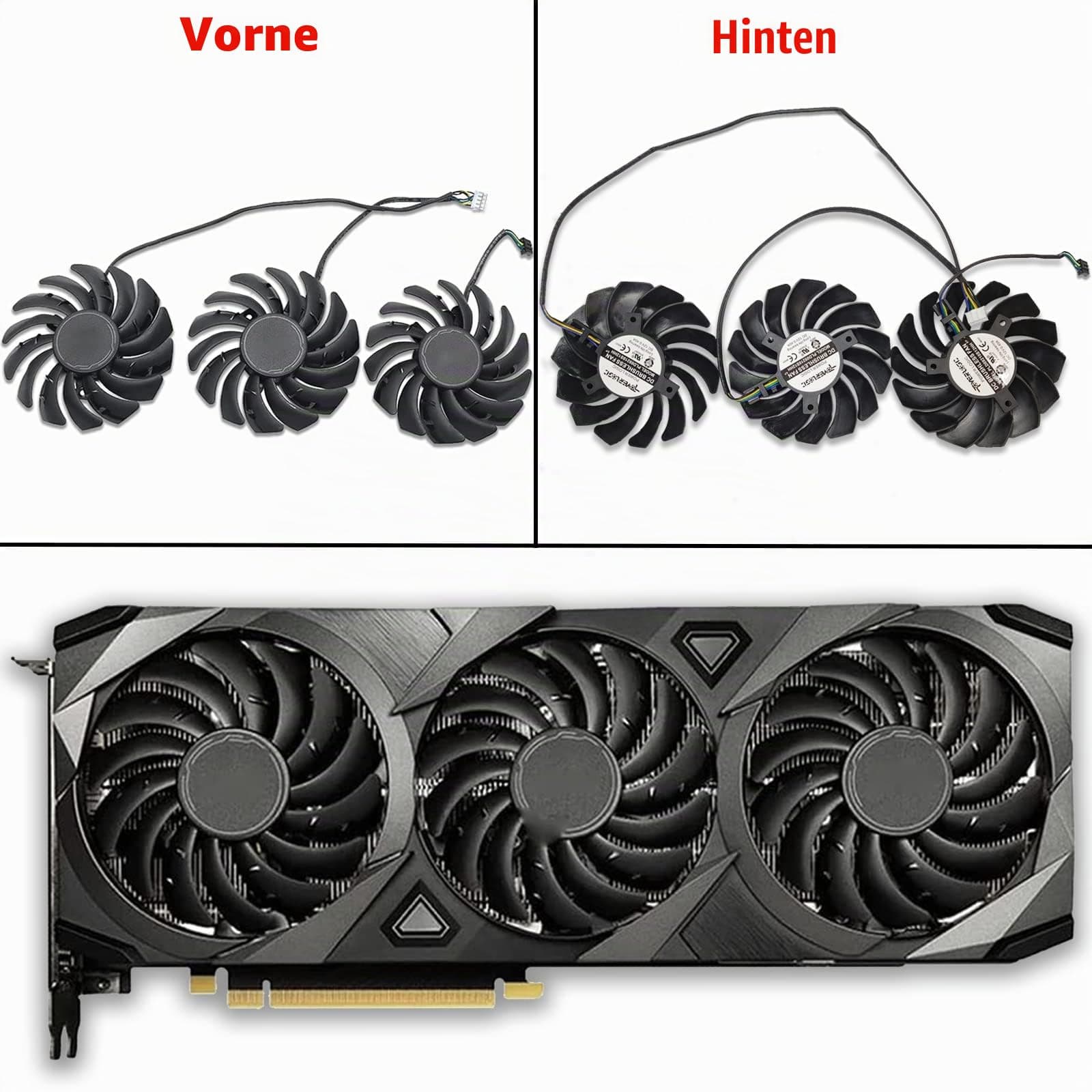 85 mm PLD09210B12HH 12V 0.40A Grafikkarte Kühlung Lüfter für MSI GeForce RTX 3070 3080 3090 VENTUS 3X Gaming Lüfter Ersetzen Sie Den Kühler (Grafikkartenlüfter-ABC) Bild 3