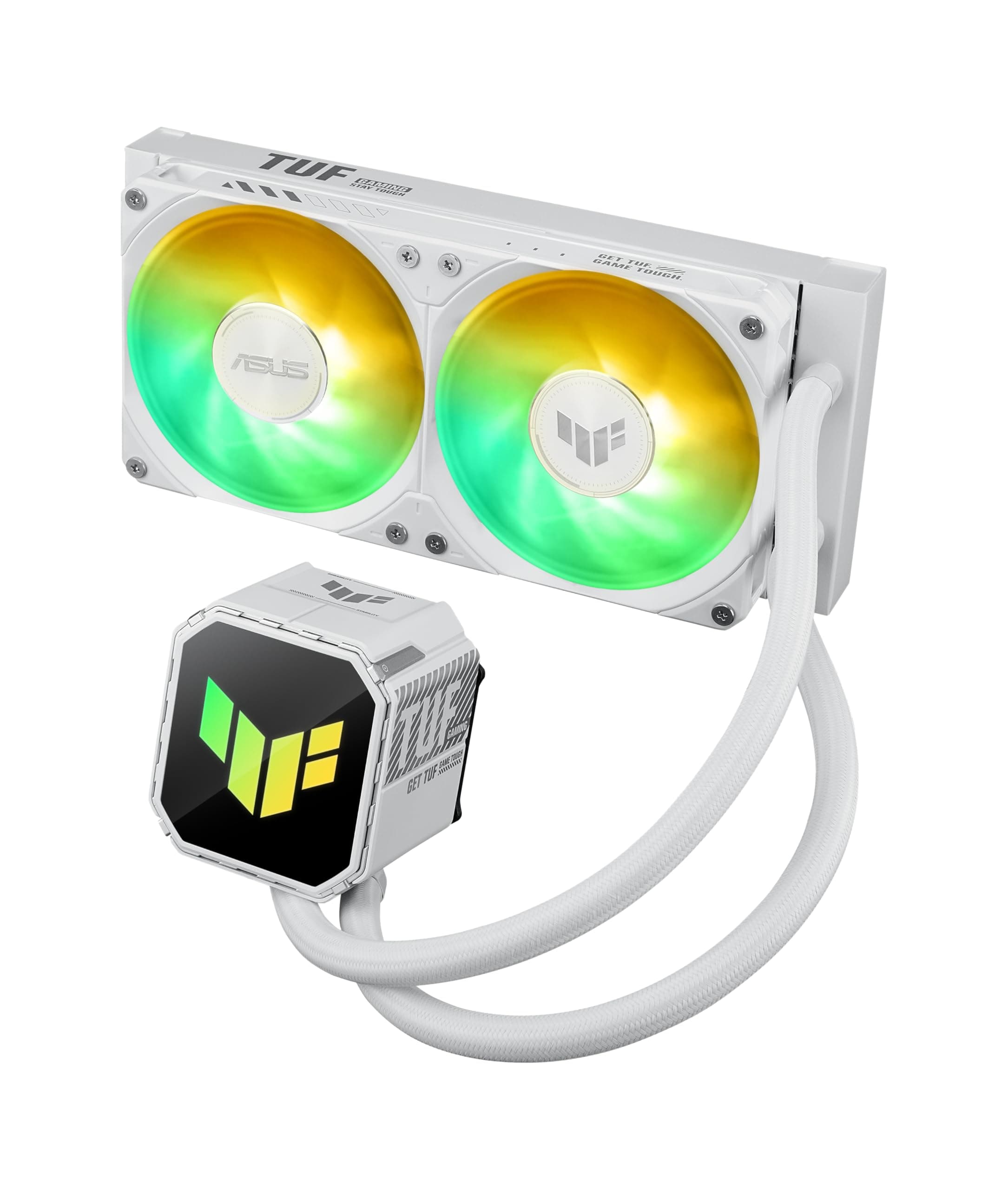 ASUS TUF Gaming LC III 240 ARGB White All-in-One-Flüssig-CPU Wasserkühlung (zwei vorinstallierte Lüfter, Aura ARGB, 400-mm Schläuche, für Intel LGA 1851, 1700, 1200 und AMD AM5 und AM4 Sockel, Weiß) Bild 5