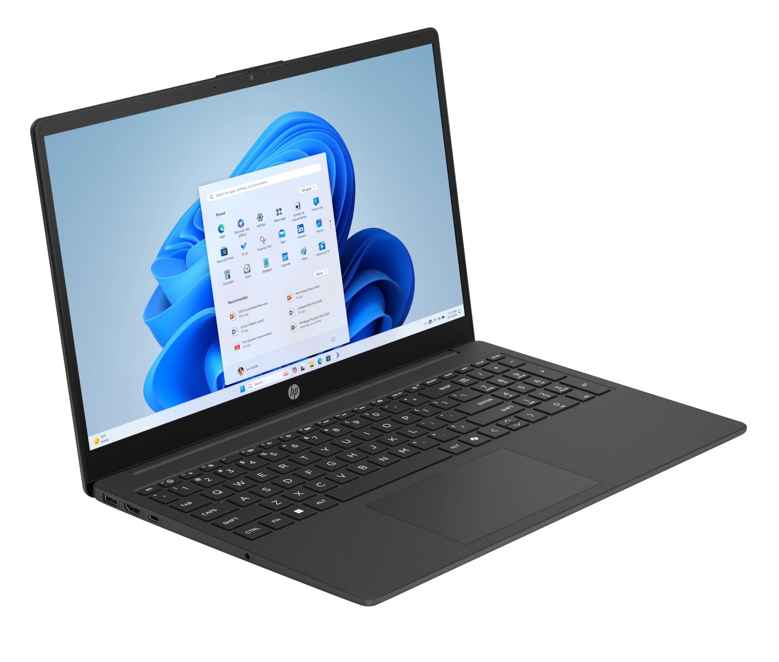 HP Laptop | 15,6" FHD Display | Intel Core i3-N305 | 8 GB DDR4 RAM | 512 GB SSD | Intel UHD Graphics | Windows 11 Home | QWERTZ | Jet Black Intel Core i3-N305 8 GB DDR4 RAM + 512 GB SSD Schwarz mit Copilot Key Bild 3