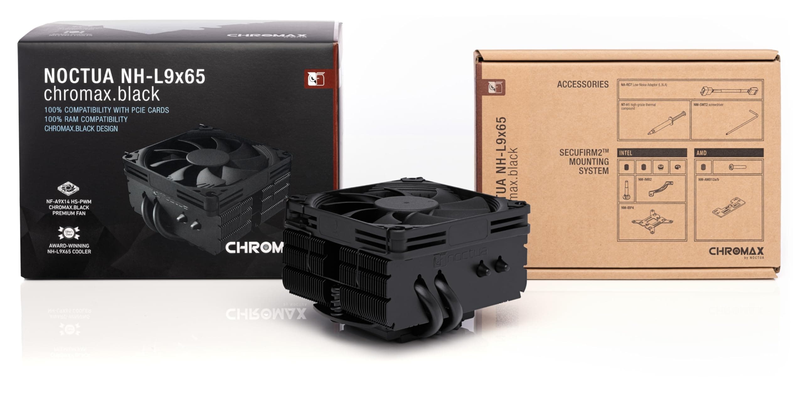 Noctua NH-L9x65 chromax.black, Premium Low-Profile CPU Kühler (65mm, Schwarz) Bild 7