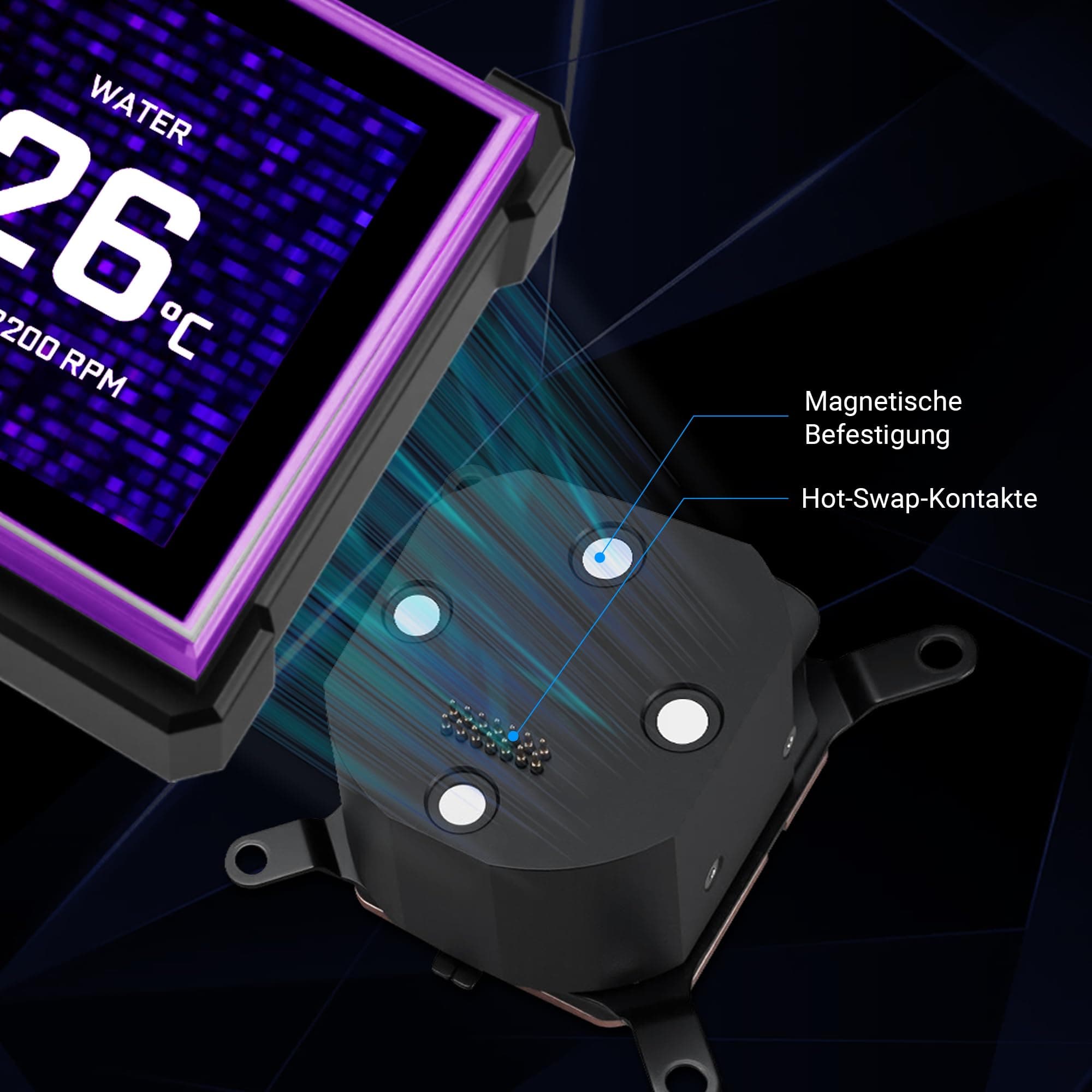 Lian Li HydroShift II LCD-S 360 UNI FAN CL Weiß | 360 mm AiO-Wasserkühlung mit 3,4" IPS-Display – Leistungsstarke Kühlung mit atemberaubender RGB-Beleuchtung Bild 5
