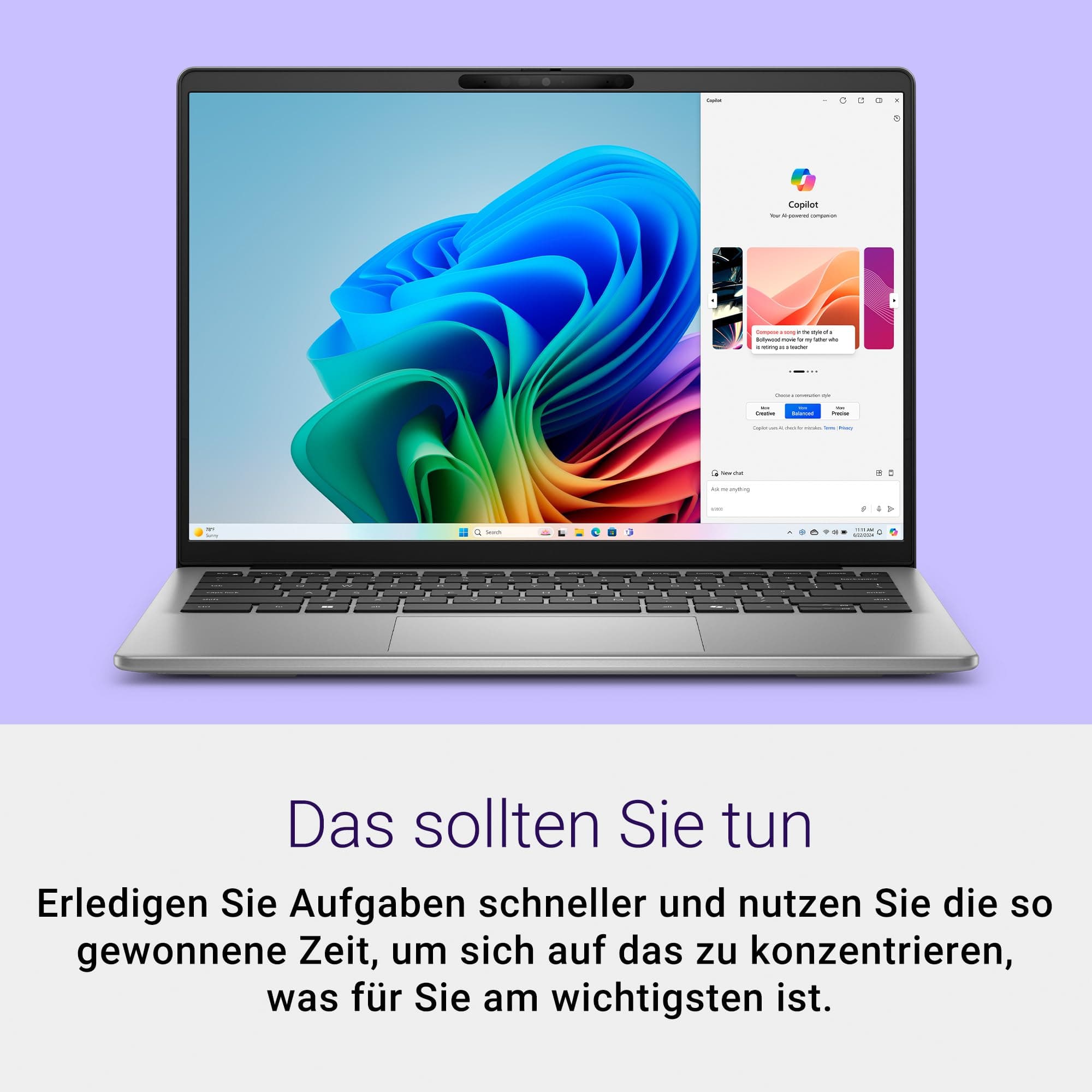 Dell Inspiron 14 (5441) Copilot+ PC Laptop 14 Inch FHD+ Display 60 Hz, Qualcomm Snapdragon X Plus, 16GB RAM, 512GB SSD, Qualcomm Adreno, Windows 11 Home, German QWERTZ Backlit AI Keyboard, Titanium Snapdragon X Plus 16 GB 512GB SSD Bild 7