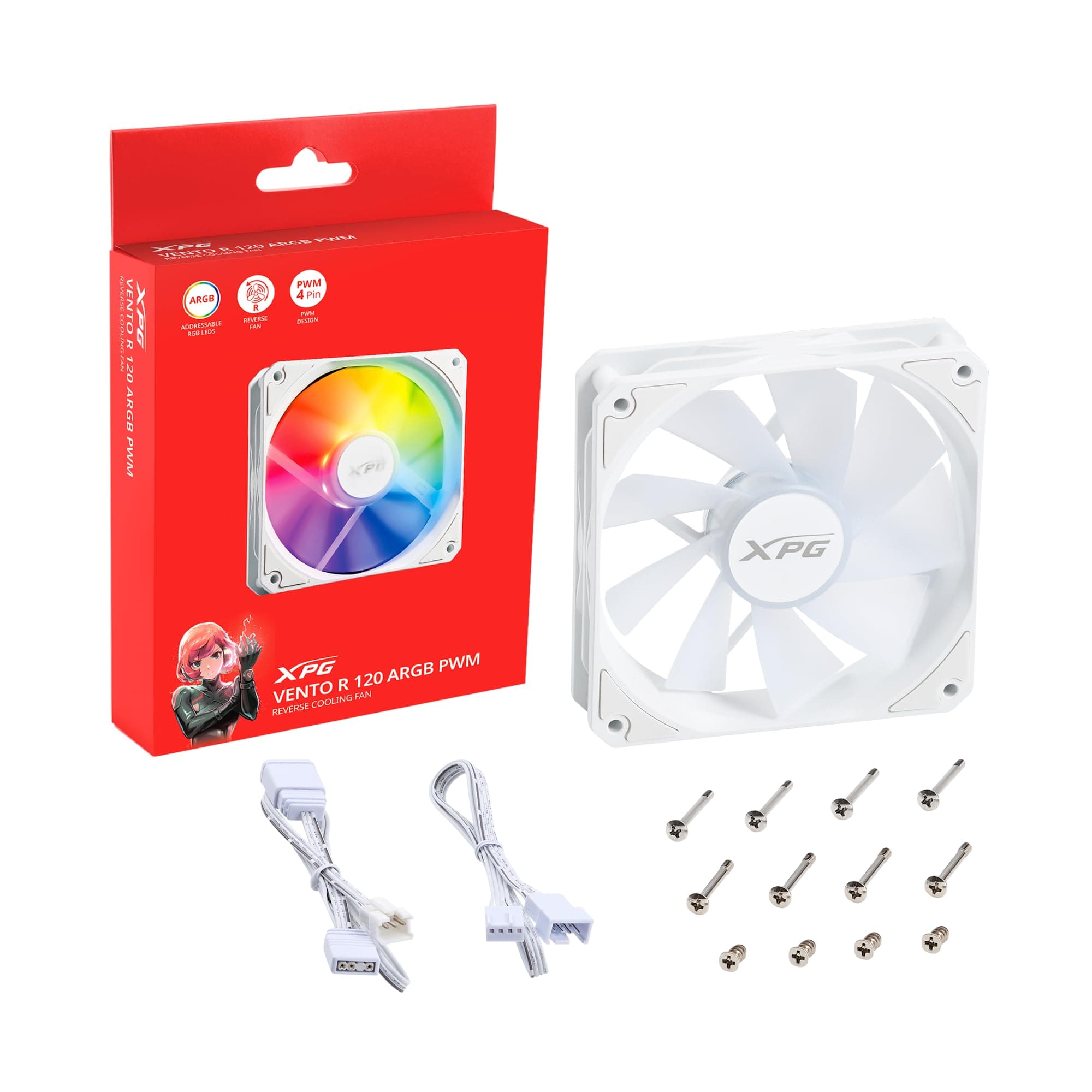 Lüfter XPG VENTO R 120 (1 * 120mm ARGB Fan) weiss retail Bild 3