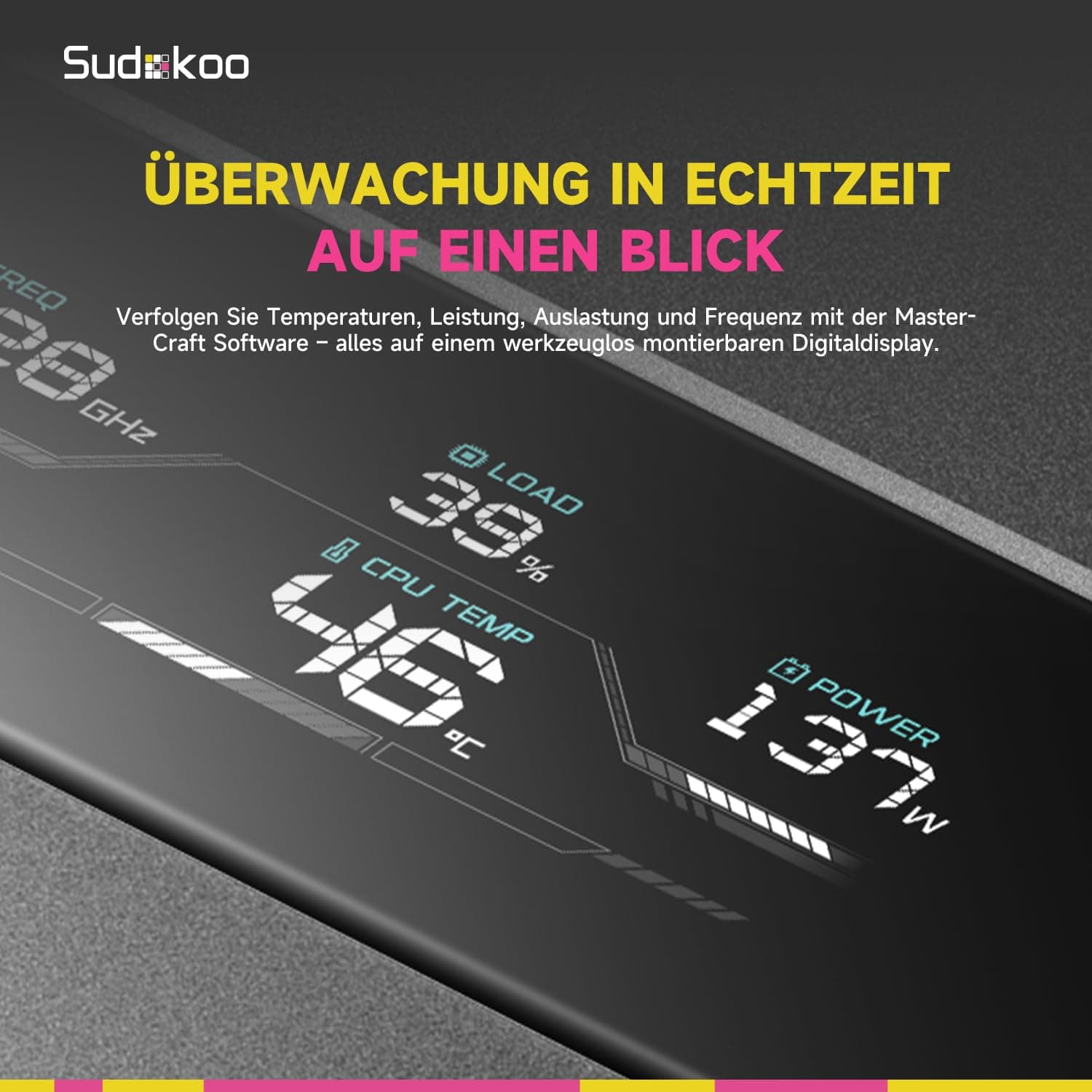 Sudokoo SK620V CPU Kühler : AM5 Exklusiv, CPU Cooler mit Digital Display, Prozessorlüfter mit 2 x 120mm PWM PC Lüfter FDB, 6 Heatpipes, Dual Tower, Werkzeuglose Lüftermontage, RAM-Kompatibilität Bild 5