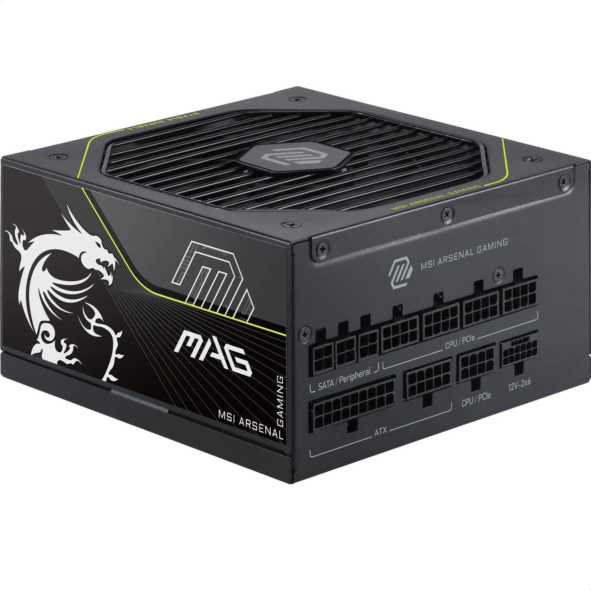 MSI MAG A1200PLS PCIE5 PC-Netzteil, 1200 W, ATX, 80 Plus Platinum, ATX 3.1, kompatibel mit PCIe 5.1, nativer Anschluss 12 V-2 x 6, zweifarbig, geprägte Kabel