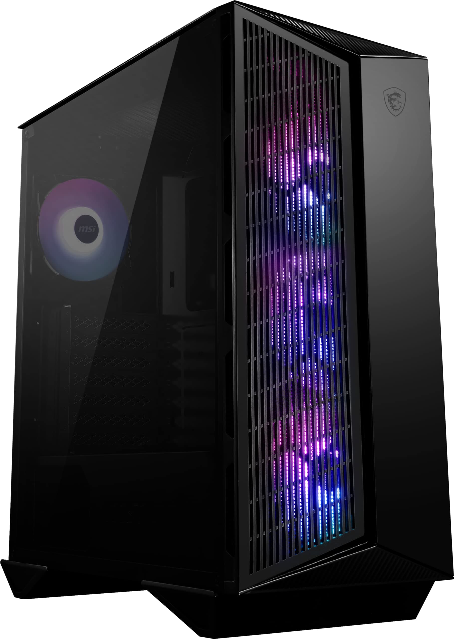 MSI MPG GUNGNIR 111R Mid-Tower ATX Gehäuse (2X USB 3.1 Anschluss, 4X 120mm A-RGB Fan im Lieferumfang, schwarz, A-RGB) Bild 2