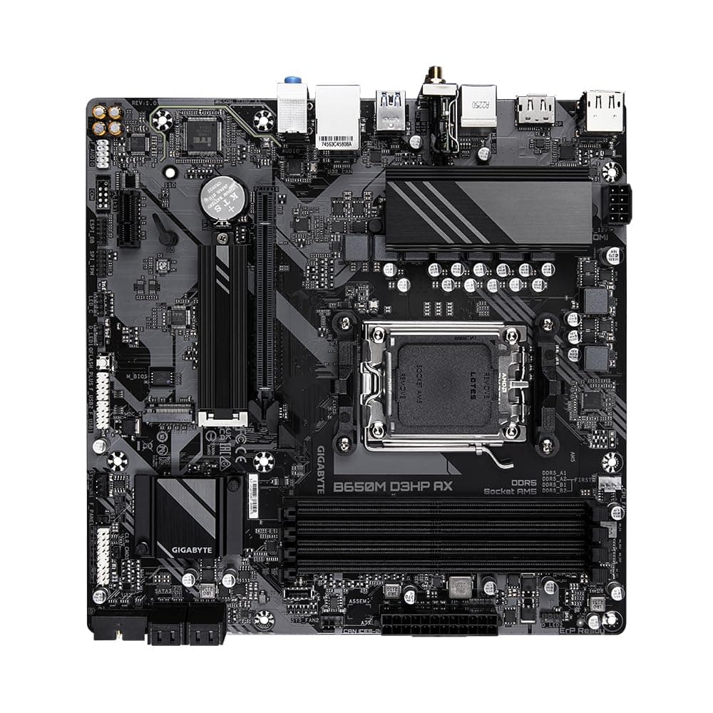GIGABYTE B650M D3HP AX Mainboard - AMD Ryzen 9000er-Serie, 5+2+2 Phasen VRM, bis zu 7600 MHz DDR5 (OC), 2xPCIe 4.0 M.2, 2,5 GbE LAN, WiFi 6E, USB 3.2 Gen 1 Bild 7