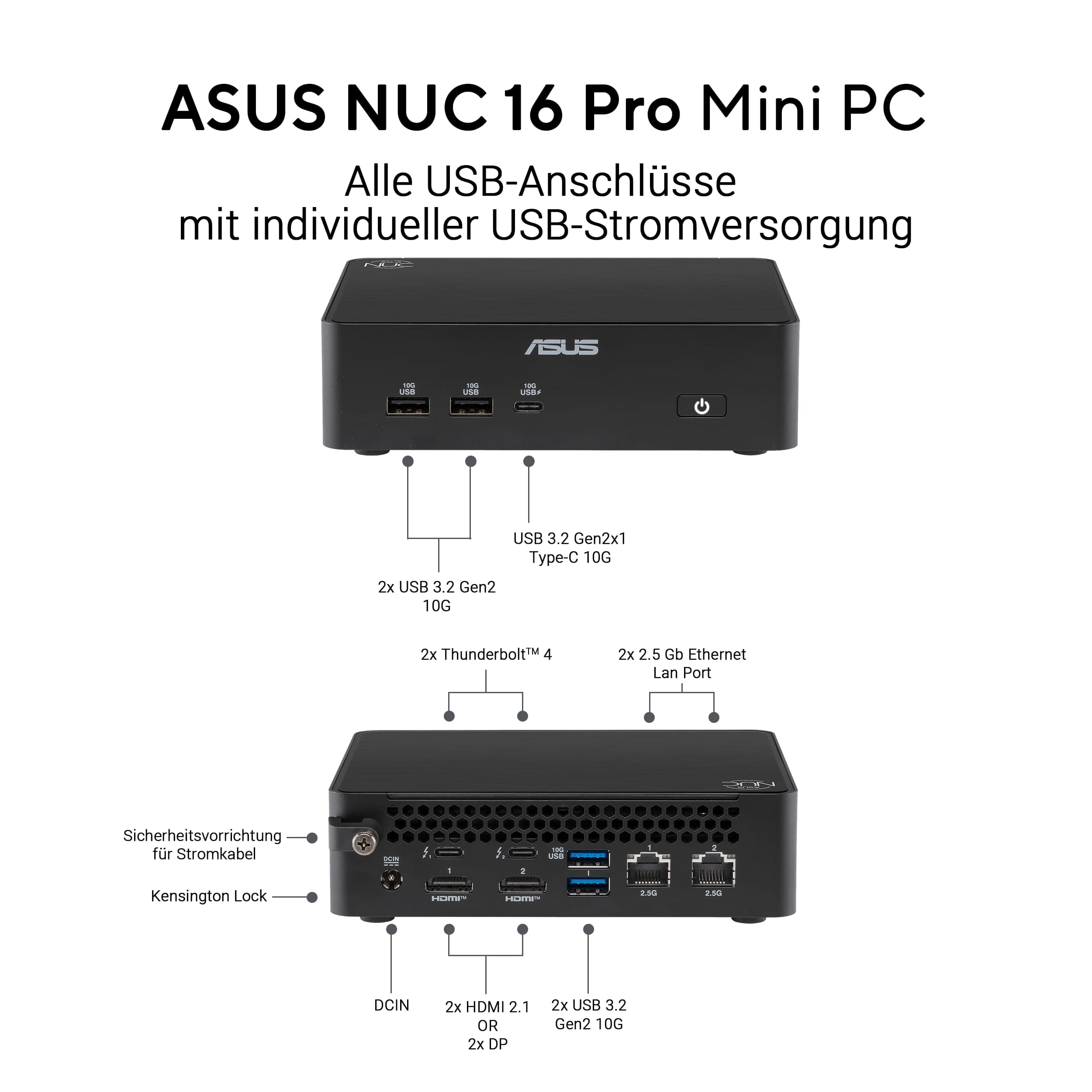 ASUS NUC 16 Pro RNUC16GDKX76C002 (Intel Core Ultra X7 358H,Intel Arc B390 Grafik, Intel WiFi 7, Bluetooth 6.0, ohne Betriebssystem, mit EU-Netzkabel, bis 180 TOPS, unterstützt OpenClaw & Hermes Agent) Bild 7