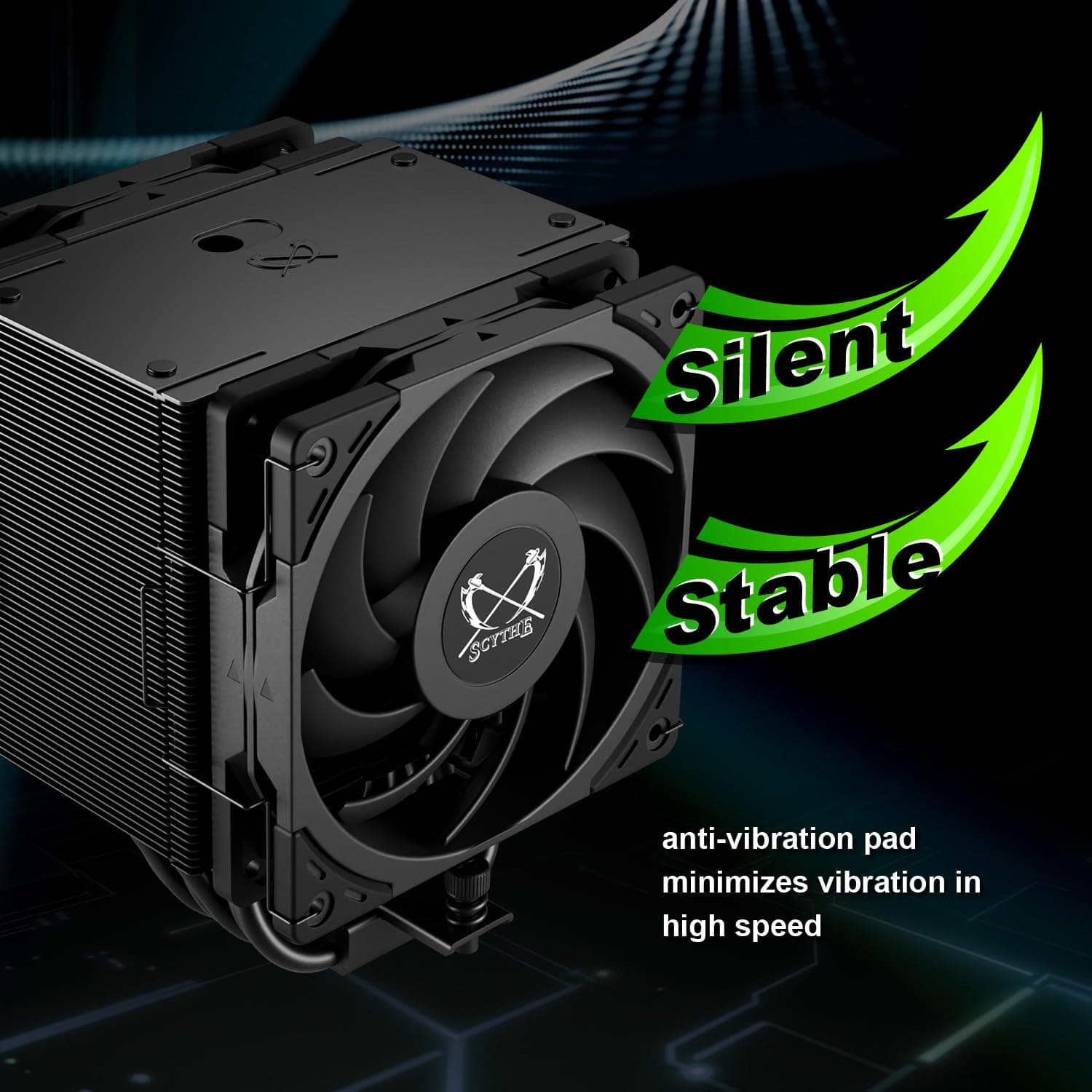 Scythe Mugen 6 CPU Air Cooler, Intel LGA1700, LGA1151, AMD AM5/AM4/Ryzen 120mm, Singel Tower, Aluminium Top Cover Mugen 6 Dual Fan Black Edition Bild 7