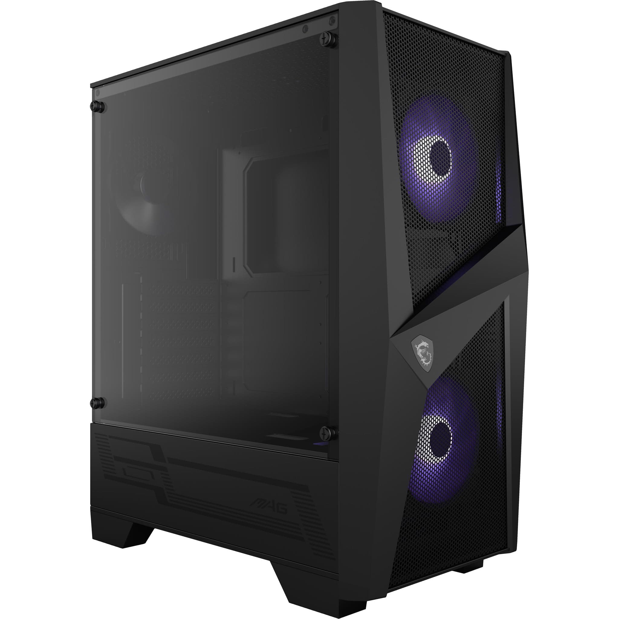 MSI MAG Forge 100M Mid-Tower ATX Gehäuse (2X USB 3.1 Anschluss, 2X 120mm A-RGB Fan und 1x 120mm Fan im Lieferumfang, schwarz, RGB) Bild 2