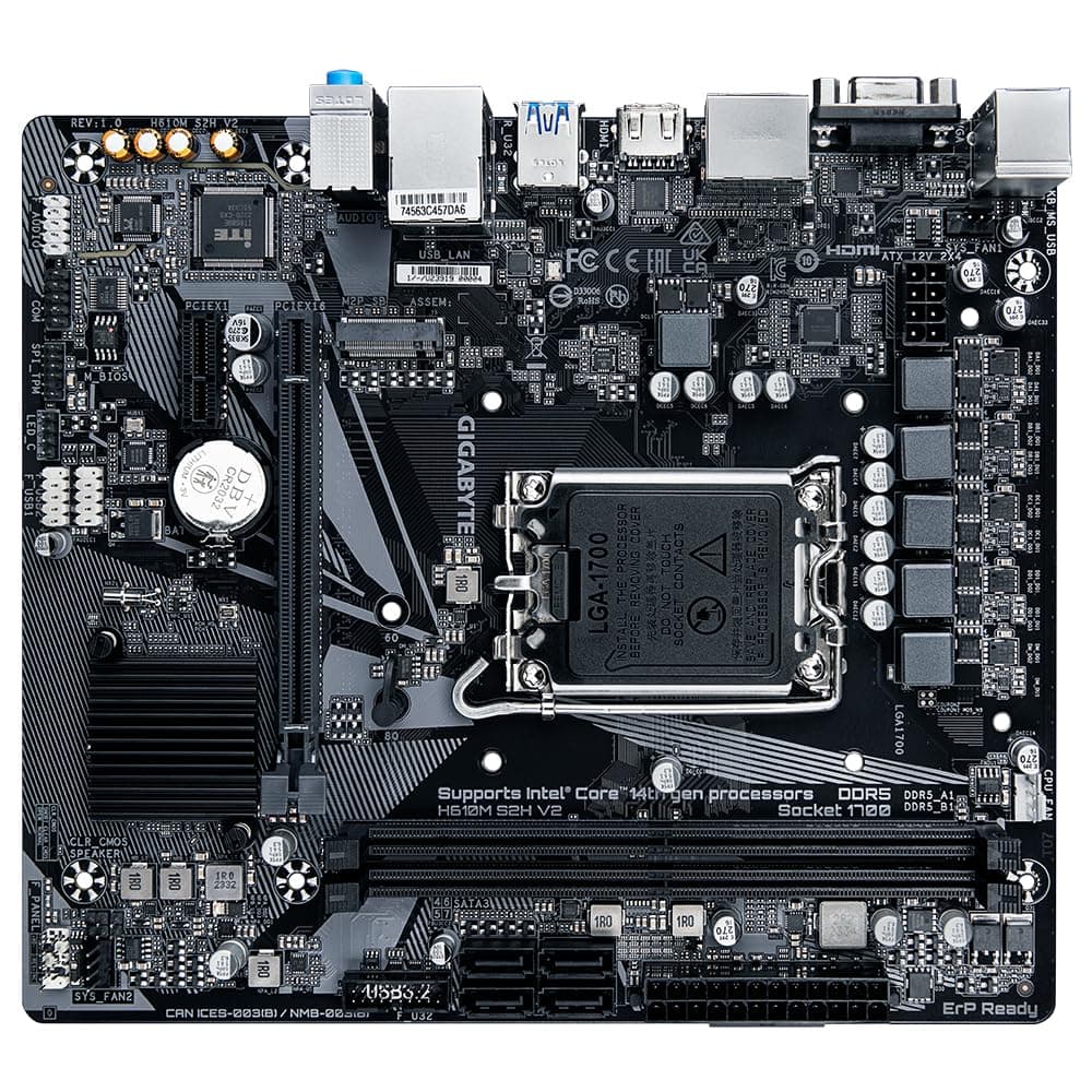 GIGABYTE H610M S2H V2 Motherboard - Unterstützt Intel Core 14. Generation CPUs, 4+1+1 Hybrid Phasen Digital VRM, bis zu 5600MHz DDR5, 1xPCIe 3.0 M.2, GbE LAN, USB 3.2 Gen 1 Bild 7