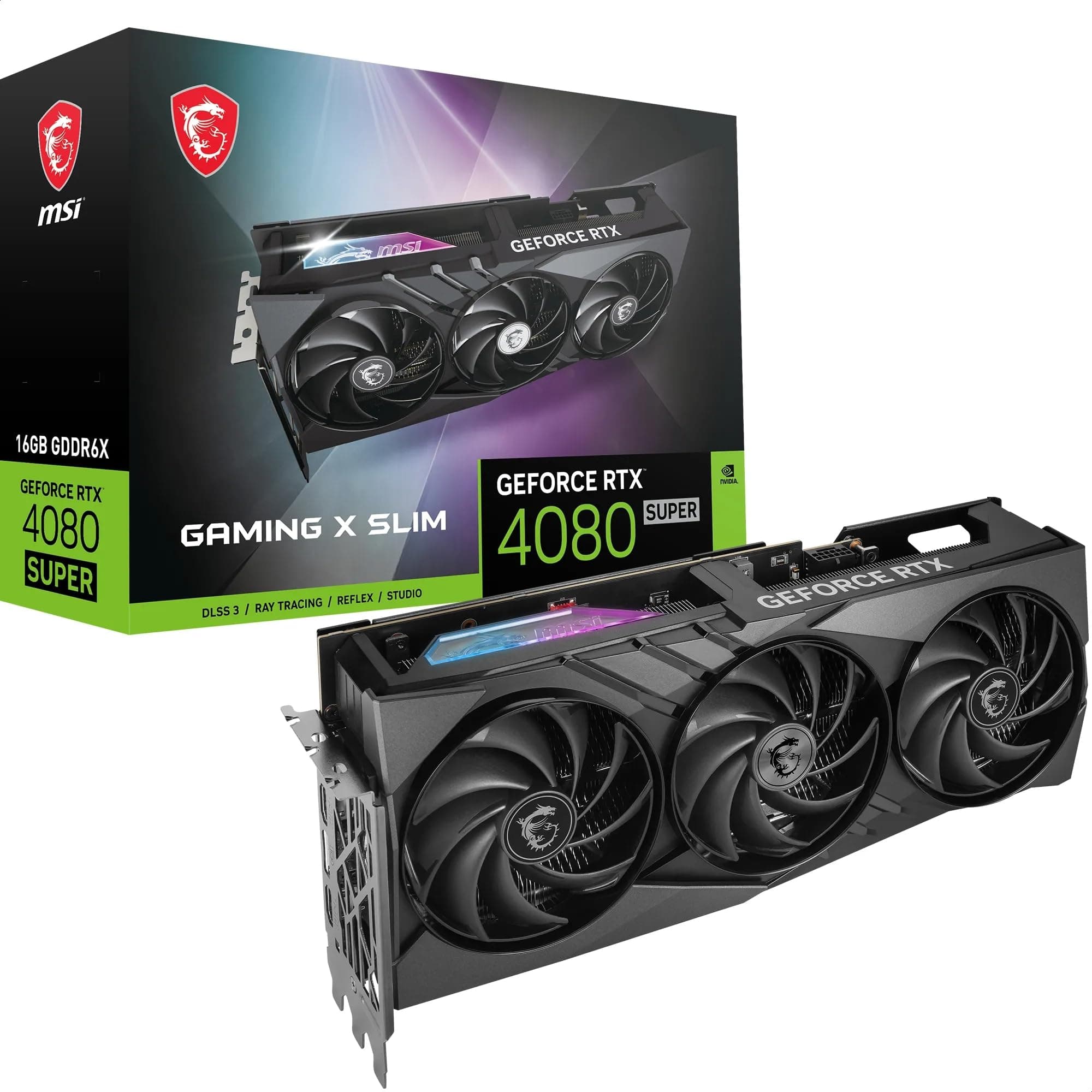 MSI GeForce RTX 4080 SUPER 16G Gaming X Slim Grafikkarte - RTX 4080 GPU, 16GB GDDR6X (23Gbps/256-bit), PCIe 4.0, TRI FROZR 3, HDMI 2.1, DisplayPort 1.4a Bild 2