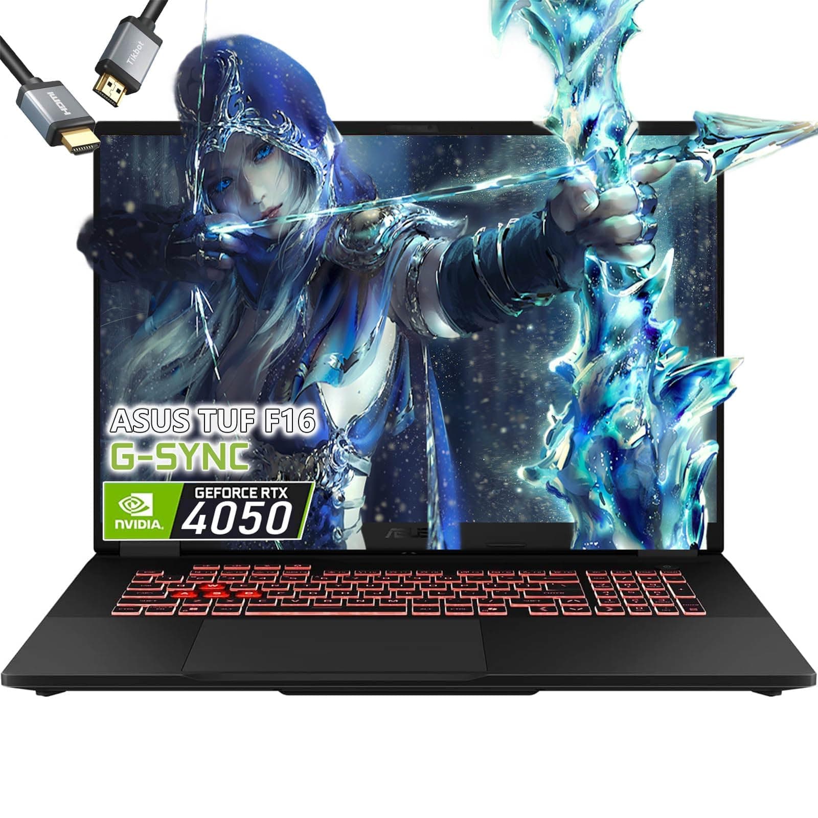 ASUS TUF Gaming Laptop Ryzen7 7735HS - A16 WUXGA 165Hz 100% sRGB - AMD Radeon RX7600S Beat RTX3060 - Tastatur mit Hintergrundbeleuchtung - Thunderbolt4 - Wi-Fi6 - HDMI-Kabel (32GB DDR5 RAM |1TB PCIe 32 GB DDR5 RAM, 1 TB PCIe SSD