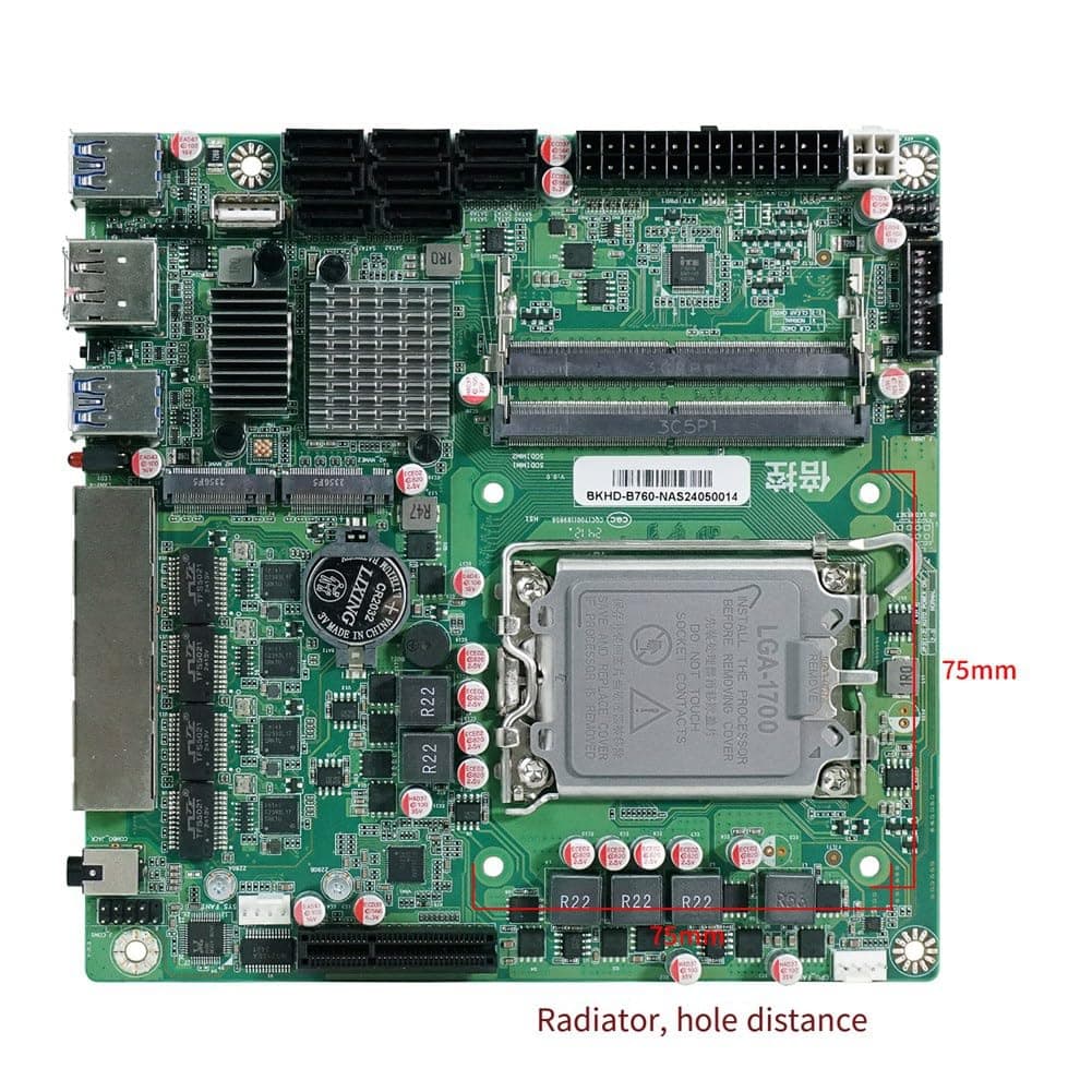 Mini ITX B760 NAS Motherboard Home Prozessor LGA1700 CPU 2xDDR5 4xi226 2,5G 2xM.2 NVME 8xSATA Qnas Firewall Server Bild 7