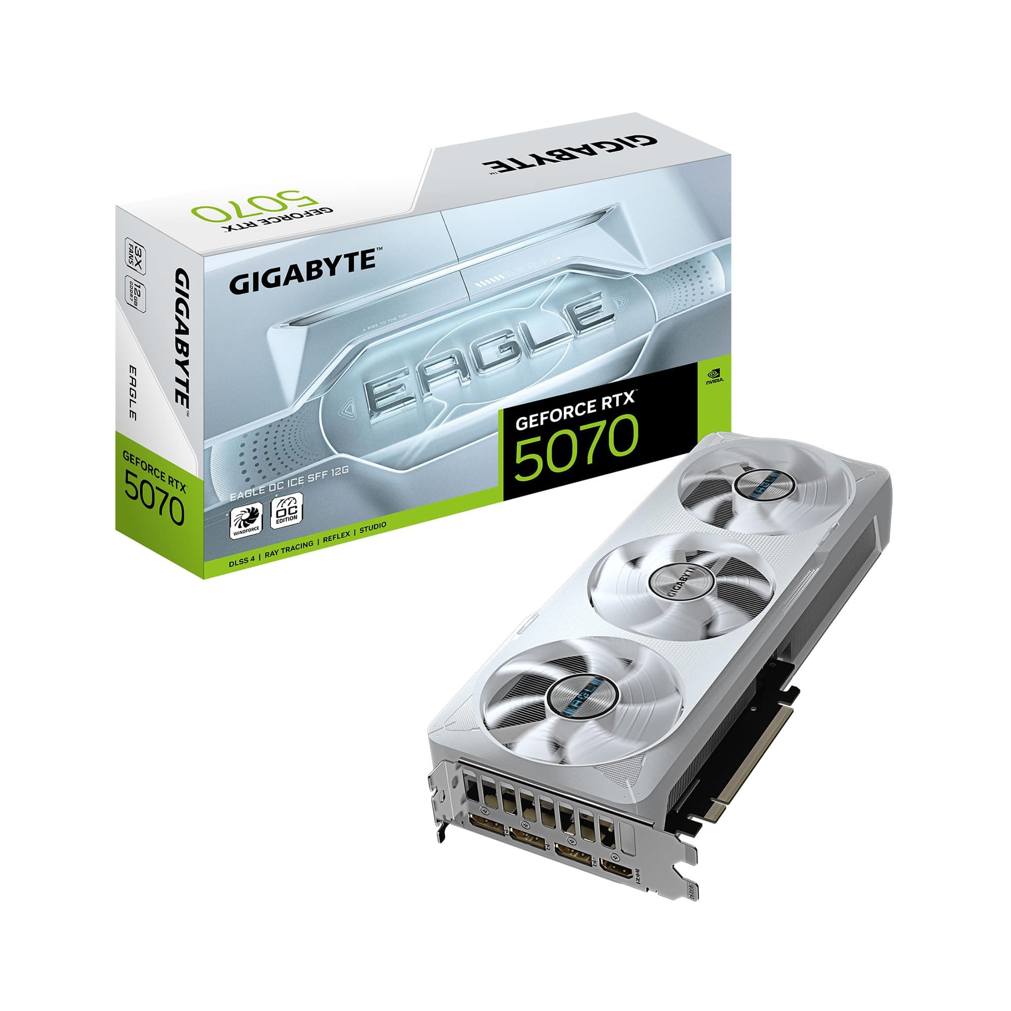 GIGABYTE GeForce RTX 5070 Eagle OC ICE SFF 12G Grafikkarte, 12GB 256-Bit GDDR7, PCIe 5.0, WINDFORCE Cooling System, GV-N5070EAGLEOC ICE-12GD Grafikkarte Bild 2