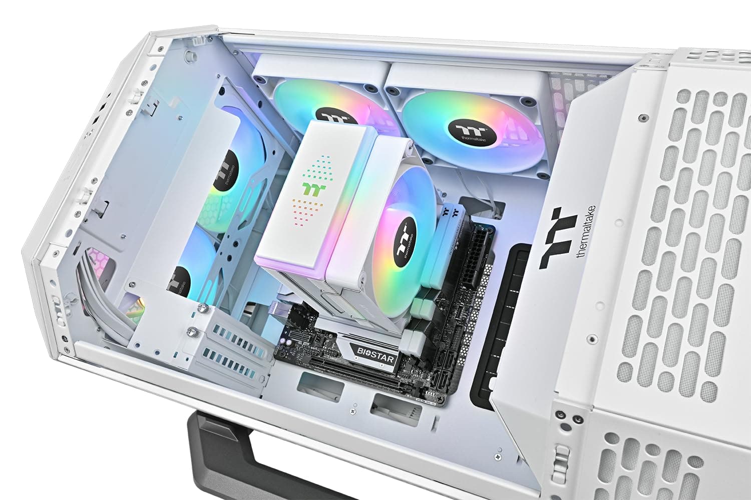 Thermaltake ASTRIA 400 ARGB CPU Kühler Weiß – Tower Luftkühler 120mm PWM, 6x6mm Direct Contact Heatpipes, 230W TDP, leise 26,8 dBA, 5V ARGB Sync, Intel LGA1851/1700, AMD AM5/AM4 ASTRIA 400 Snow Bild 5