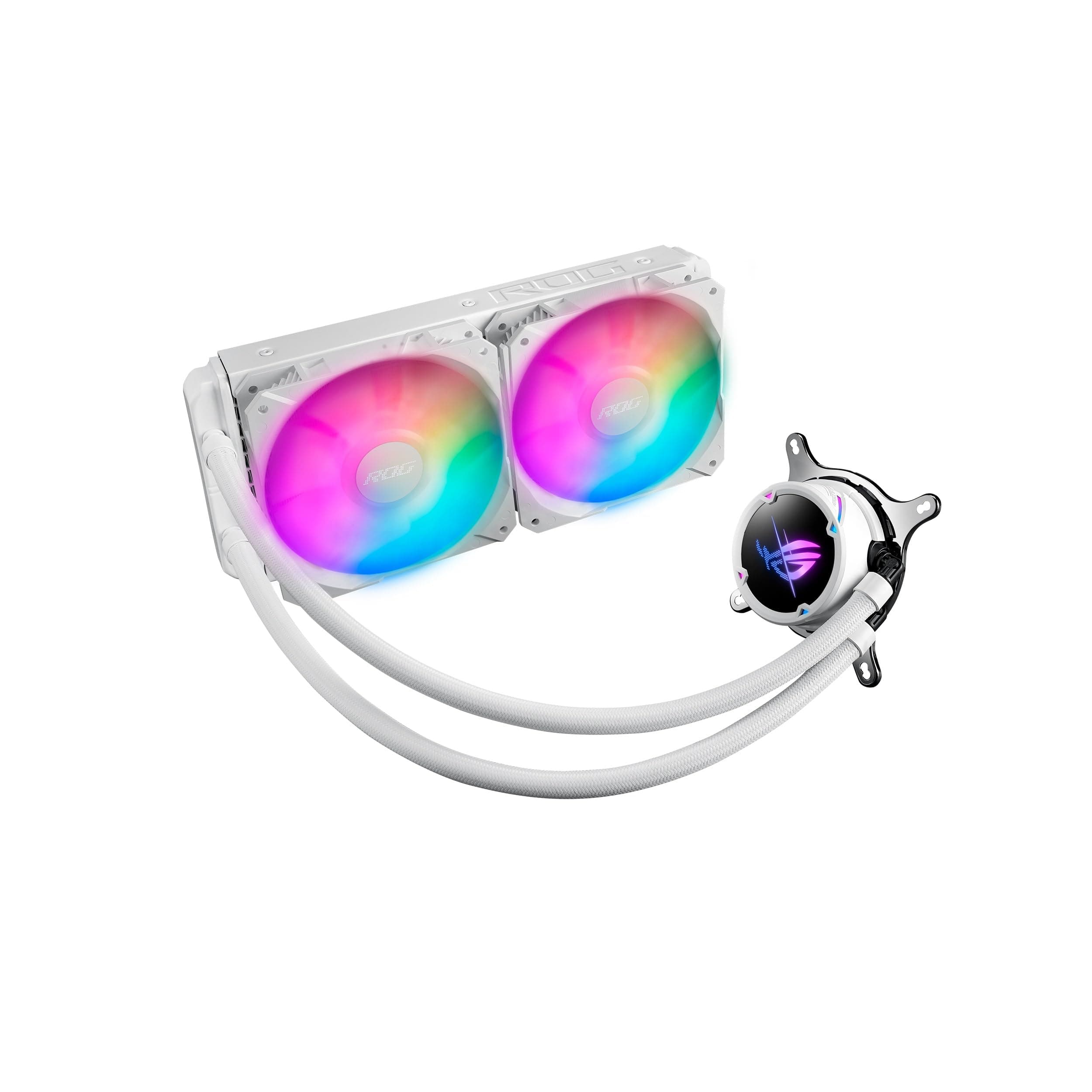 ASUS ROG STRIX LC II 240 ARGB White Edition All-in-One Flüssig-CPU-Wasserkühlung (Aura Sync, zwei adressierbare ROG 120mm RGB-Lüfter) Bild 2