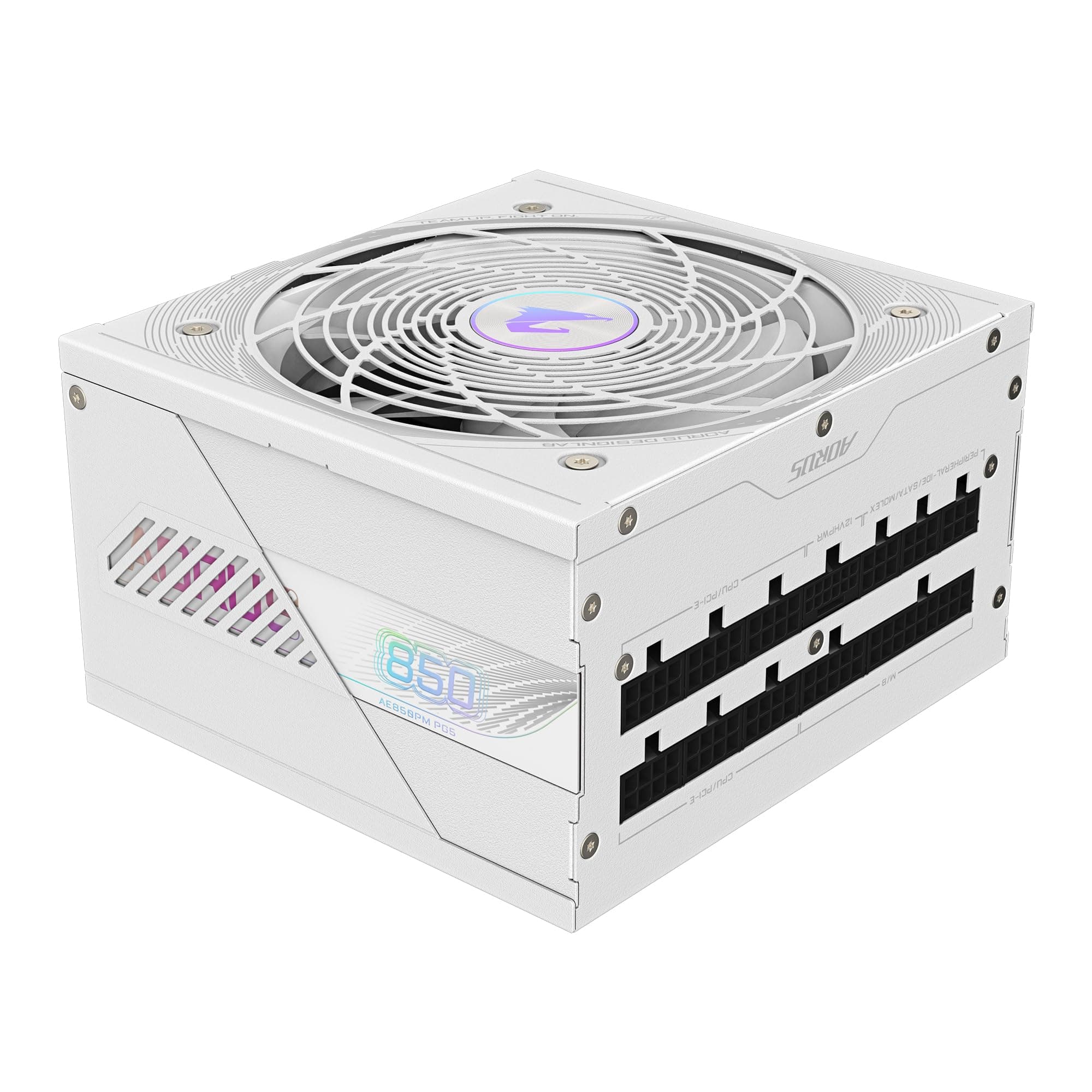 GIGABYTE AORUS Elite P850W Ice Netzteil - PCIe 5.0, 80 Plus Platinum, Vollmodulares Design, 120mm Lüfter, ATX 3.0-kompatibel, EU-Stecker Bild 7