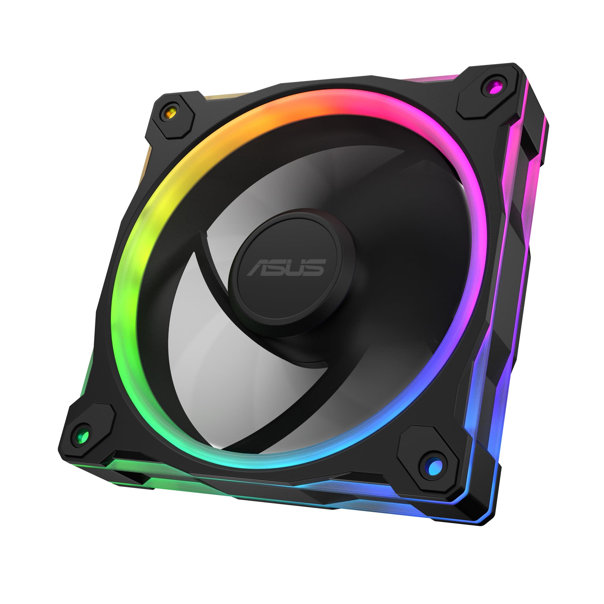 ASUS Prime MR120 Black ARGB Reverse-Gehäuselüfter Single (beidseitige Beleuchtung, 20 adressierbare RGB-LED, 28 mm Rahmen, PWM-Steuerung, Lüfterdrehzahl 1600 U/min, 23dB(A) Lärmpegel, 58 CFM, Schwarz) Bild 2