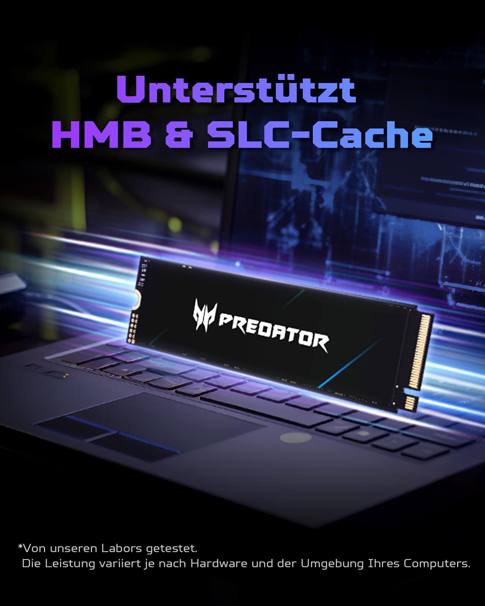 Acer Predator GM7 1TB M.2 NVMe SSD PCIe 4.0 - Lesegeschwindigkeit bis zu 7400 MB/s - TLC NAND Flash -Professionelle Gaming Interne Festplatte für PC, Laptop & PS5 Bild 7