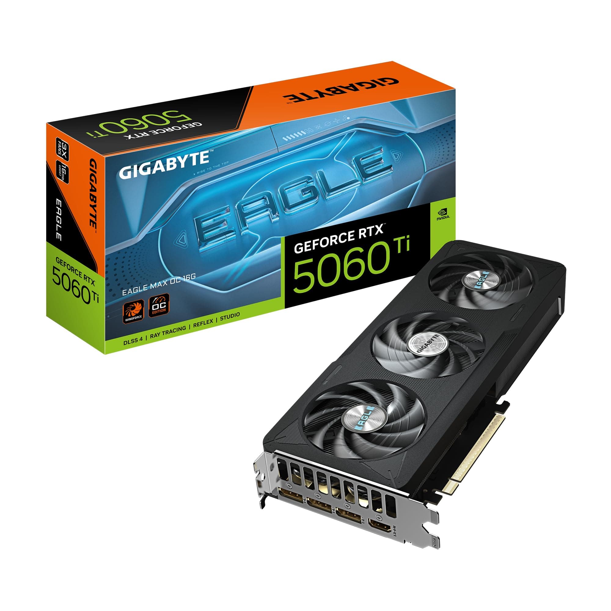 Gigabyte GeForce RTX 5060 Ti Eagle MAX OC 16G Grafikkarte - 16GB GDDR7, 128bit, PCI-E 5.0, 2617MHz Kerntakt, 3 x DP, 1 x HDMI, NVIDIA DLSS 4, GV-N506TEAGLEMAX OC-16GD Bild 2