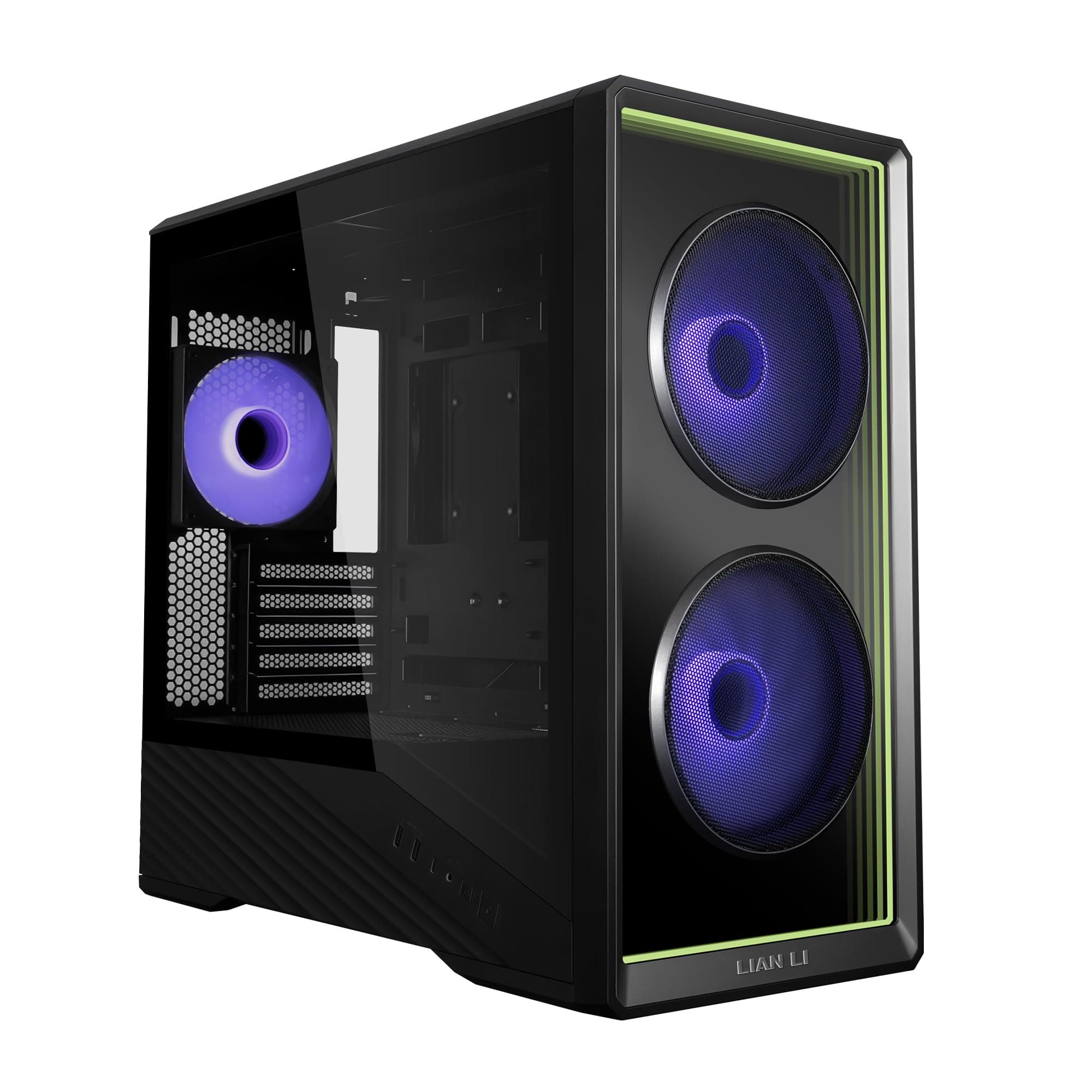 Lian Li Vector V150 PC-Gehäuse Schwarz | Micro-ATX Midi-Tower mit Back Connect, USB-C, Tempered Glass & ARGB Lüftern für Starke Kühlung & cleane Builds