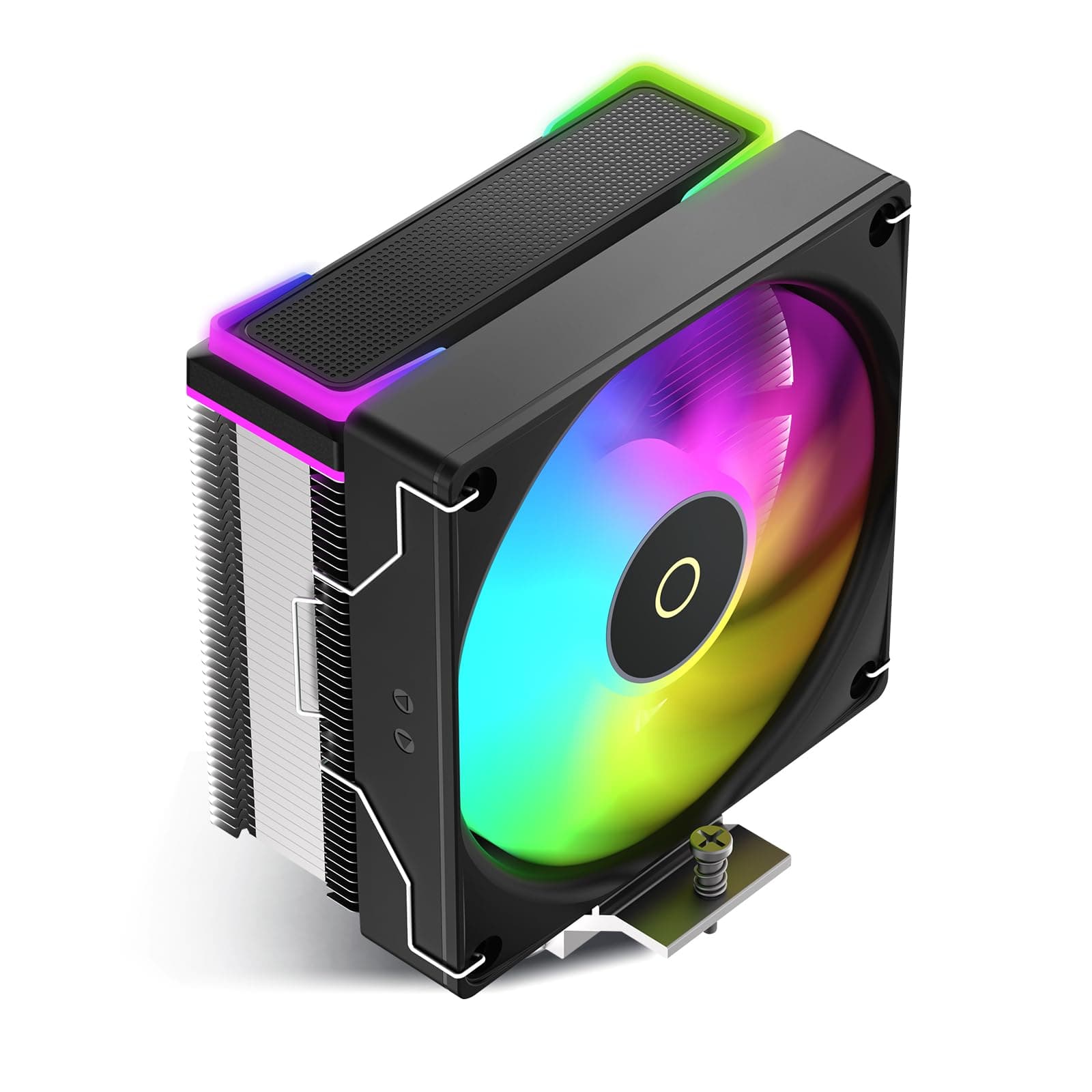 Delta A40 SE BK ARGB CPU Kühler,Einzigartige Top Abdeckung,4 Direktberührungs-Wärmerohre Vernickelt,Leiser 120mm PWM Lüfter mit Hydro Lager,800-1800U/min,für Intel LGA 115X/1200/1700/1851,AMD AM4/AM5