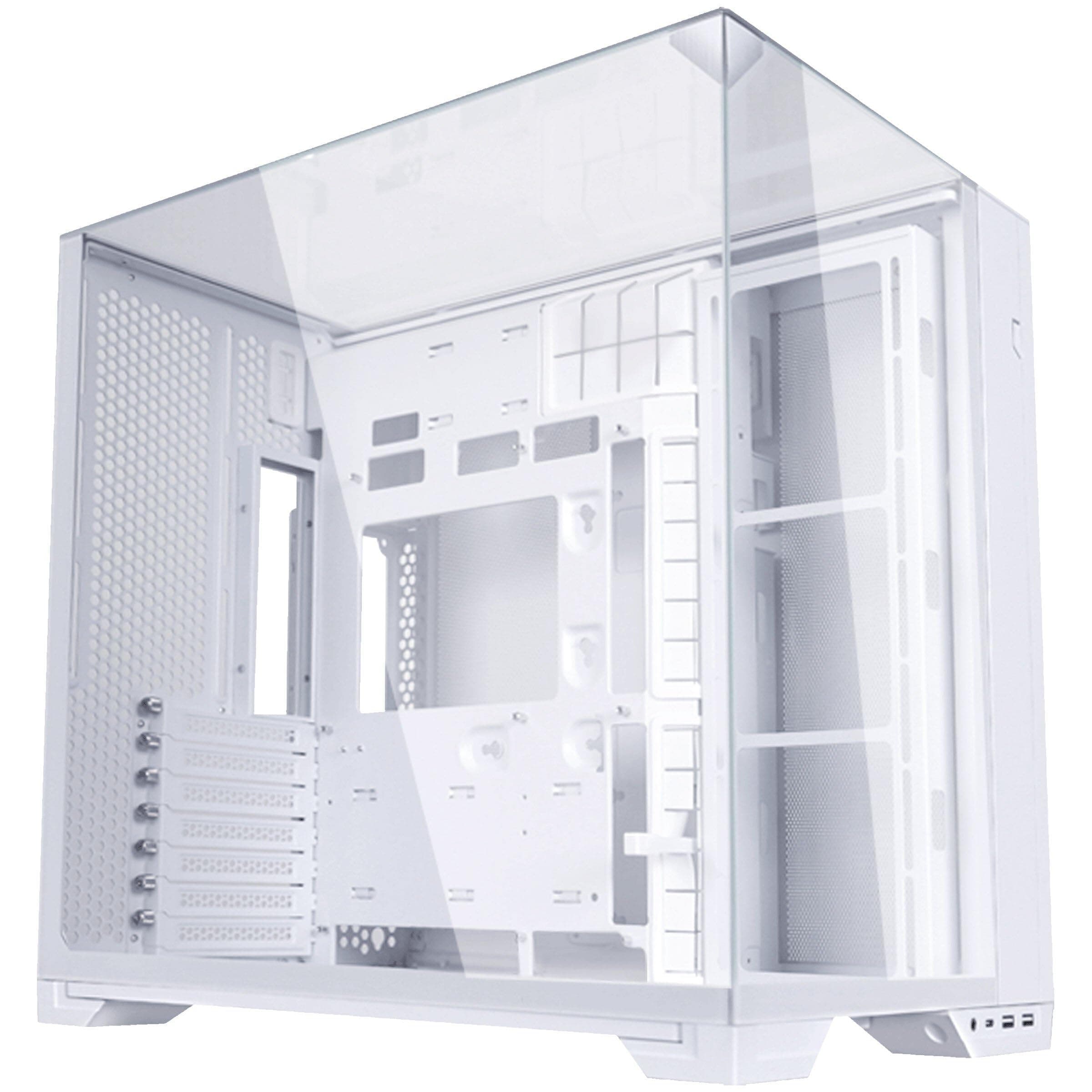 Lian Li O11 Vision Compact Gaming PC Gehäuse ATX Weiß - Midi Tower PC Gehäuse mit Tempered Glass, Grafikkarten bis 408 mm, bis zu 360 mm Radiatoren, White PC Case Stahl, Aluminium, Gehärtetes Glas