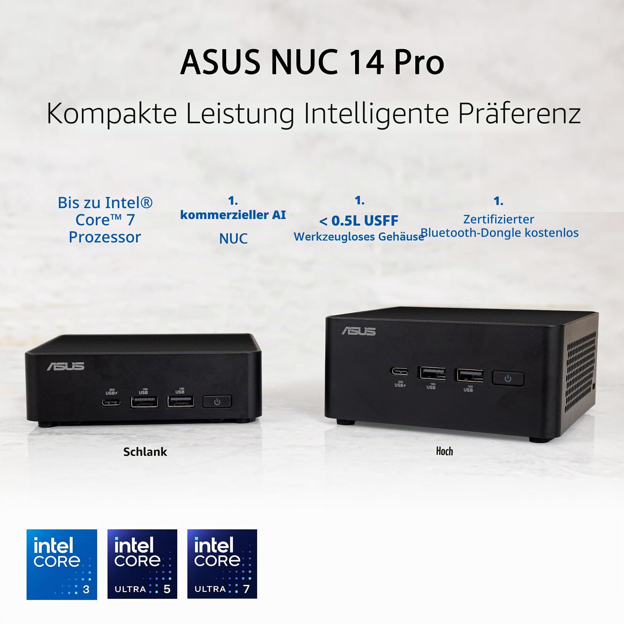 ASUS NUC 14 Pro Barebone Desktop-PC (Intel Core Ultra 5 125H, Intel ARC Graphics, kein Speicher, kein Speicher, kein Betriebssystem, kein Stromkabel enthalten) Bild 2