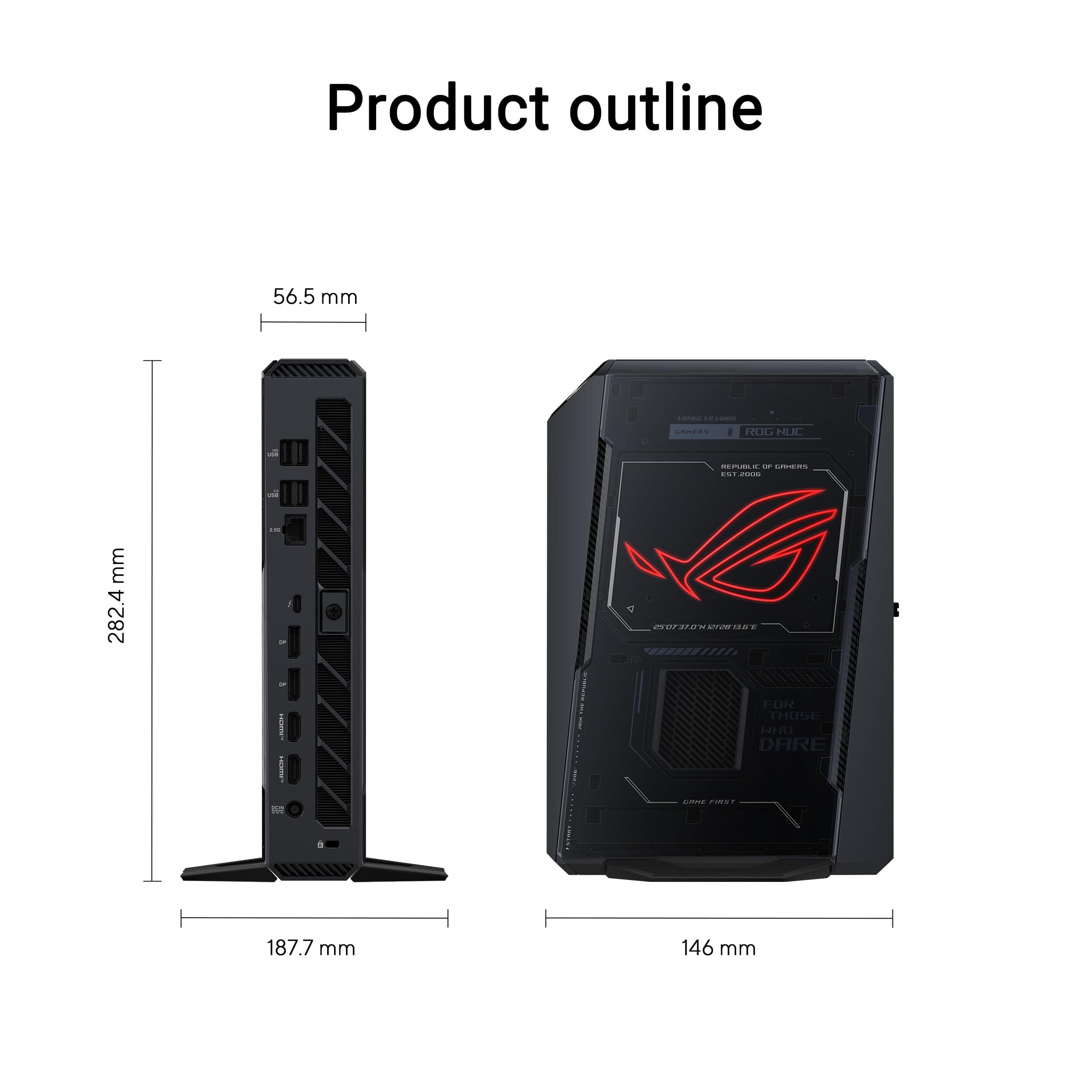 ASUS ROG NUC 15 Tall RNUC15JNK9X28AA2 (Intel Core Ultra 9 275HX, NVIDIA GeForce RTX 5080, 2TB Speicher, 16x2 GB RAM, Intel WiFi 7, Windows 11 Home, EU-Netzkabel, unterstützt OpenClaw & Hermes Agent) Bild 3