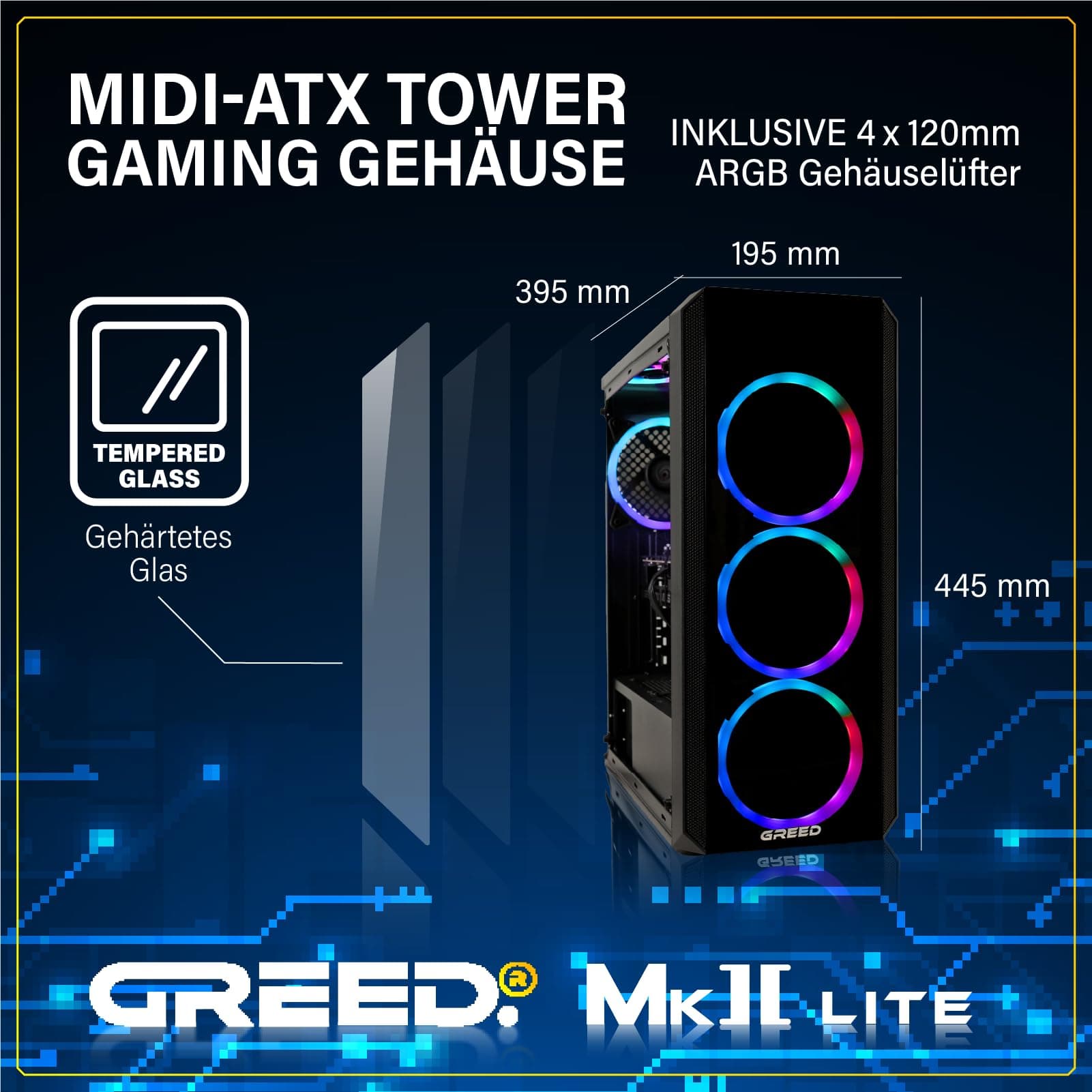 Greed® MK2 Lite - Entry Gaming PC mit Intel Core i5 10400F + Nvidia Geforce RTX 3050 - Ultra Schneller RGB Computer + 4K Raytracing Rechner mit 4,30 GHZ - 32 GB DDR4 RAM - 512 GB SSD - WLAN + W11 Pro MK2 LITE | Entry INTEL 32GB Bild 2